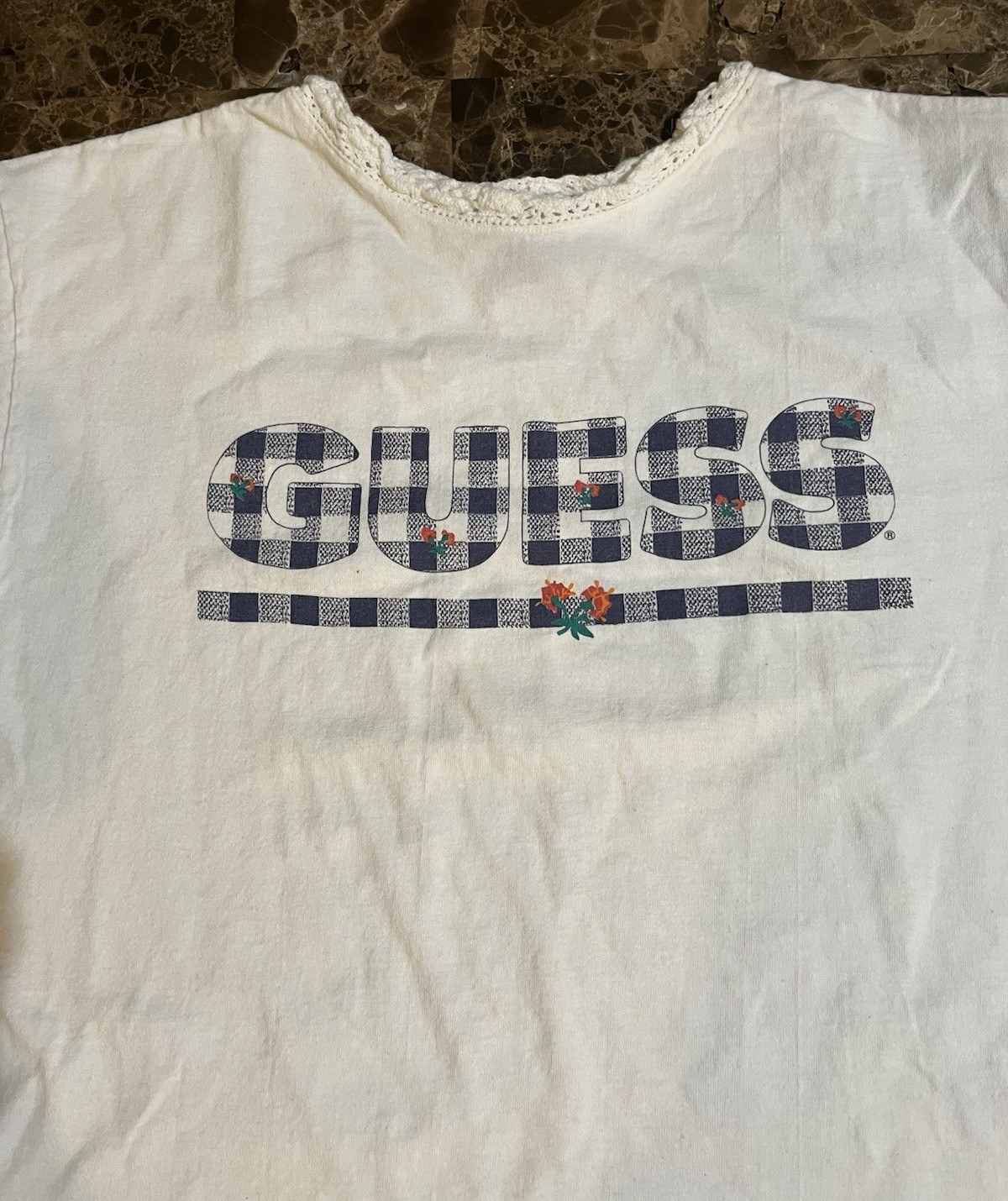 Vintage 1990 Guess by Georges Marciano T Shirt Cropped Size Small