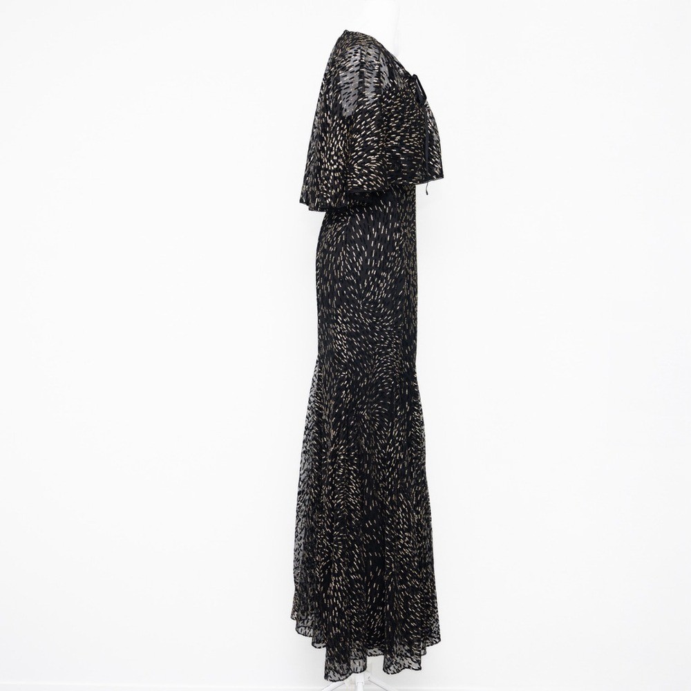 Adrianna Papell Glitter Evening Gown with Cape