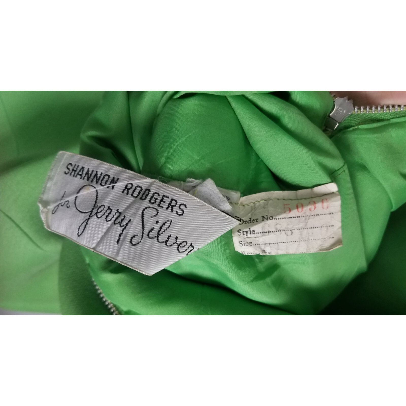 Vtg. 60’s Shannon Rodgers for Jerry Silverman XS Green Dress Mod Dress