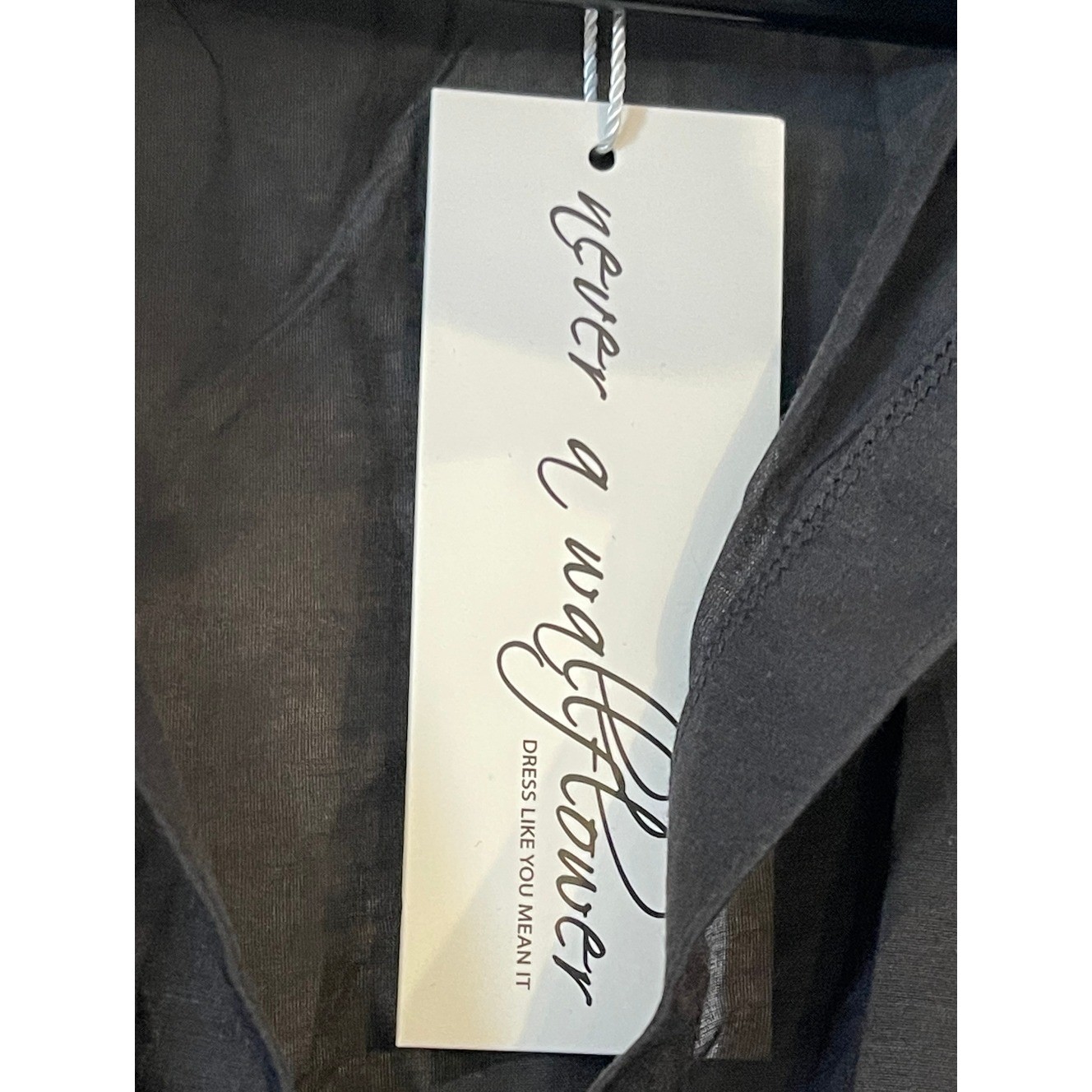 NWT Never A Wallflower Classic Black 100% Cotton Vicki Long Sleeve Top Size Med