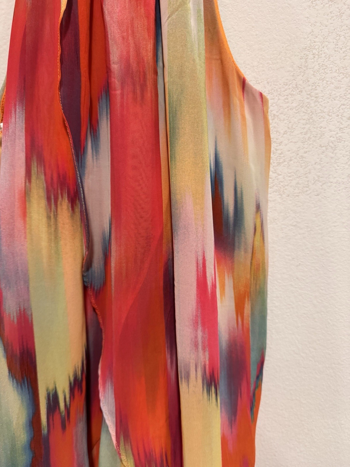 Vintage Bisou Bisou Dress 8 Rainbow Tiered Ruffle Shift Halter Colorful Pride