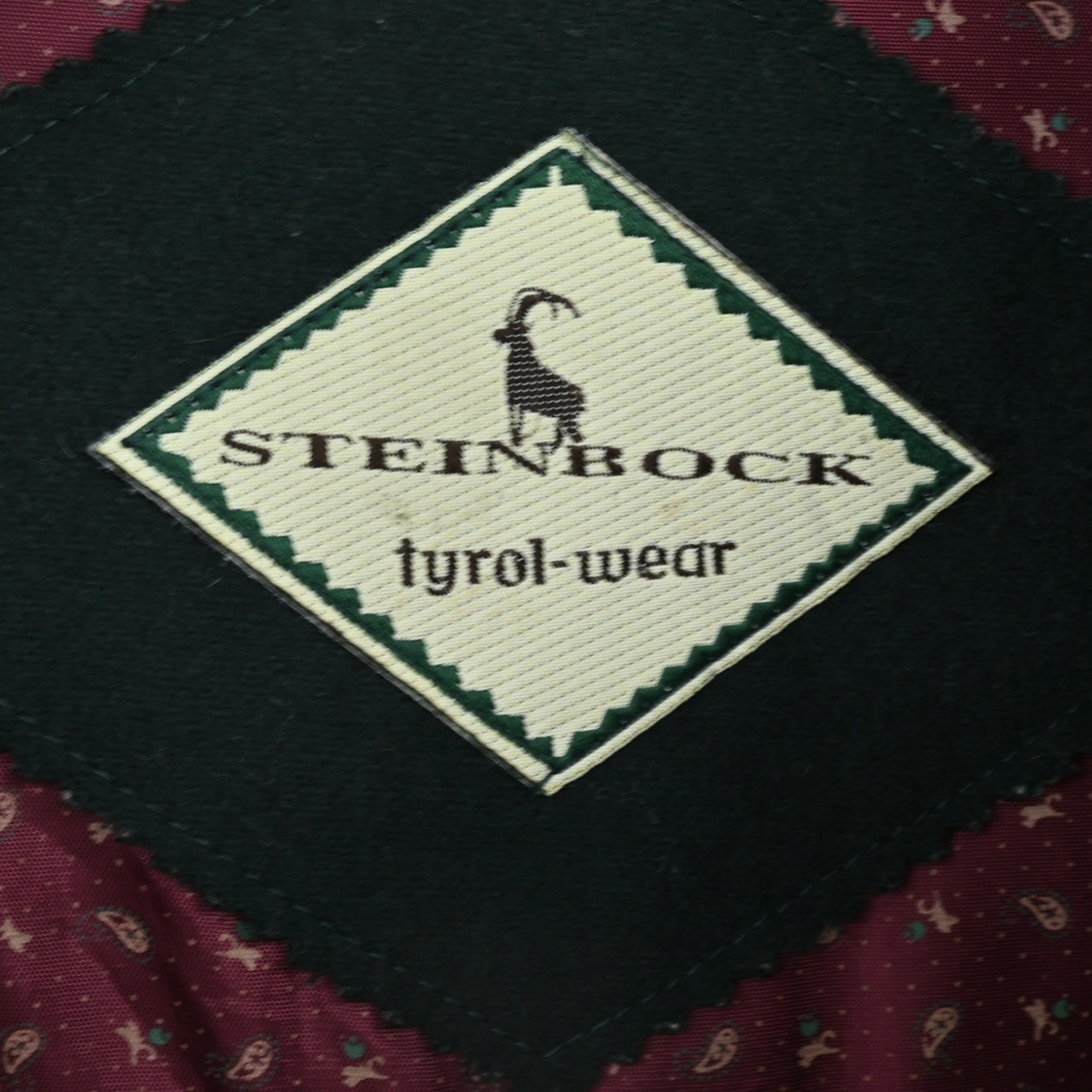 VTG Steinbock Tyrol Vintage Wool Jacket Gray Green Loden W Large Horn Buttons