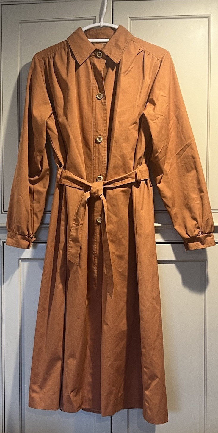 Vintage Woman’s Foxland By Lanson Rust Belted Coat Sz 12