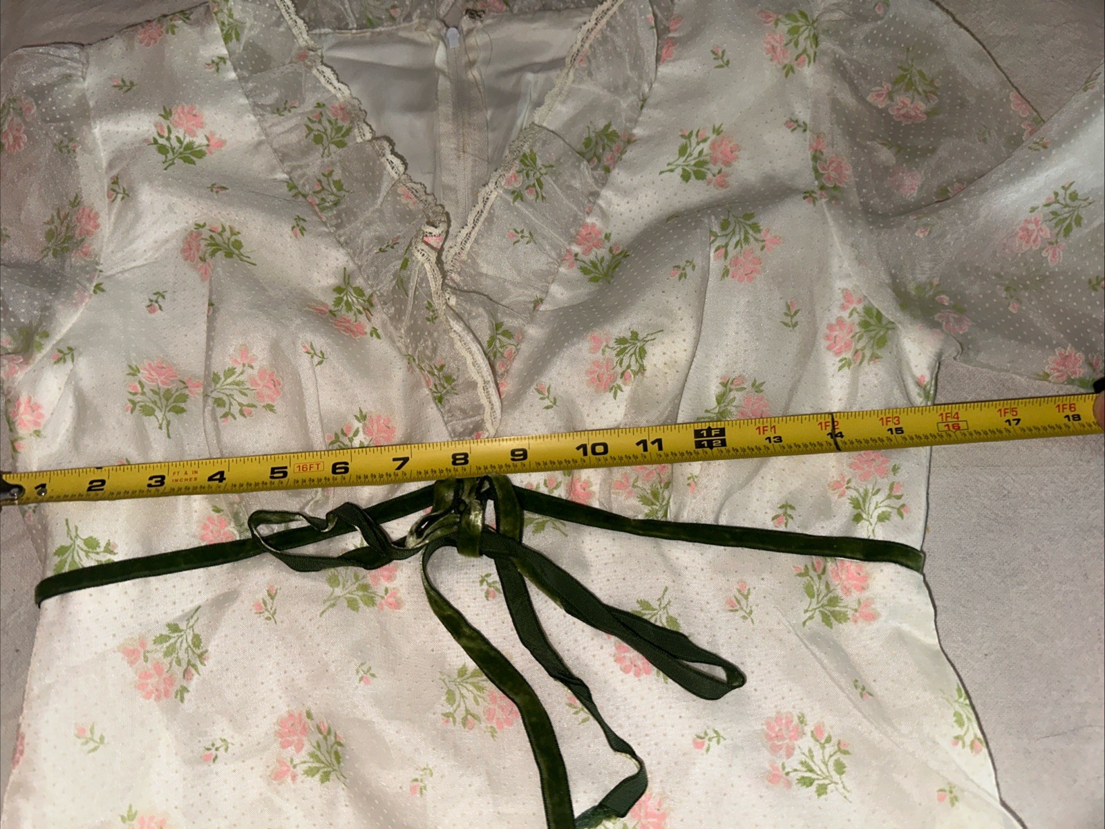 Vtg XS/S Hippie Flower Child Prairie Floral Dress