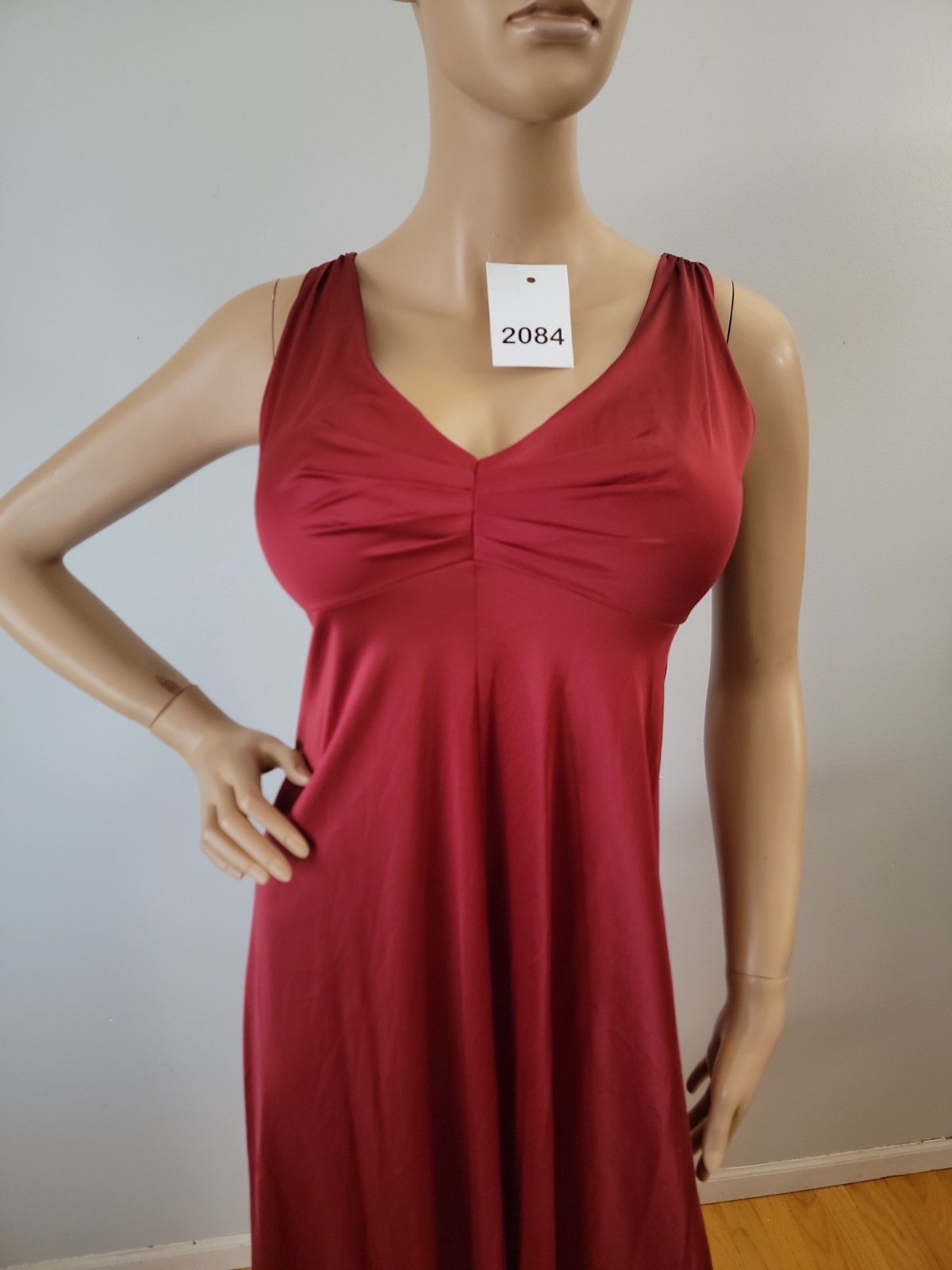 Vintage Vanity Fair All Nylon Burgundy Nightgown Satin Finish Size 34