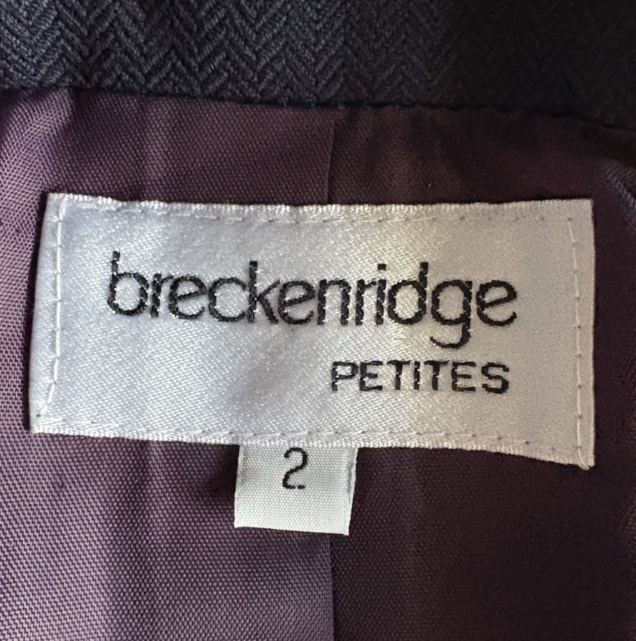Working Girl Breckenridge VTG Navy Double Breasted Jacket Skirt Suit 70’s 2P/6P