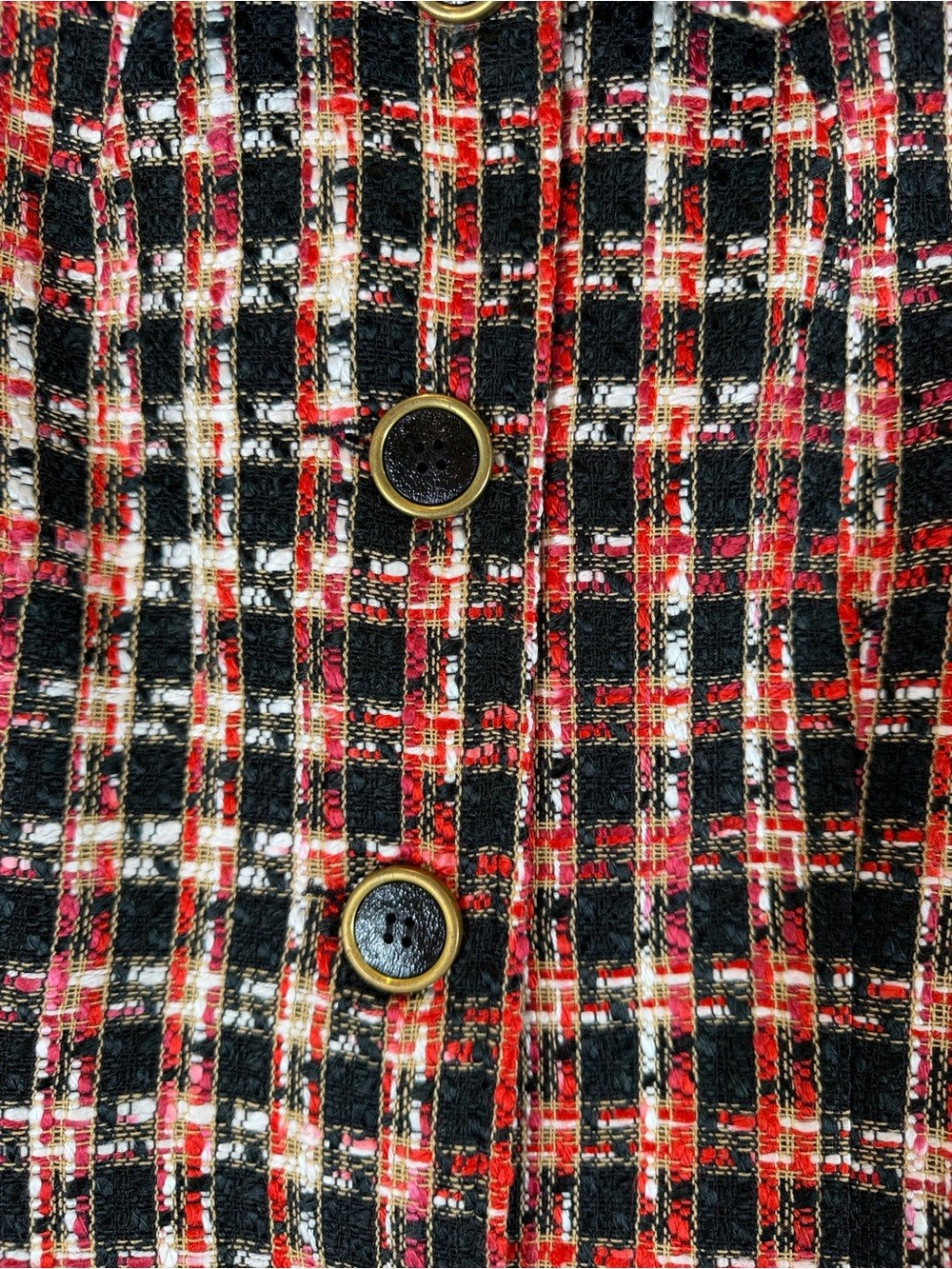 Scott Taylor Red & Black Tweed Button Jacket Medium Petite