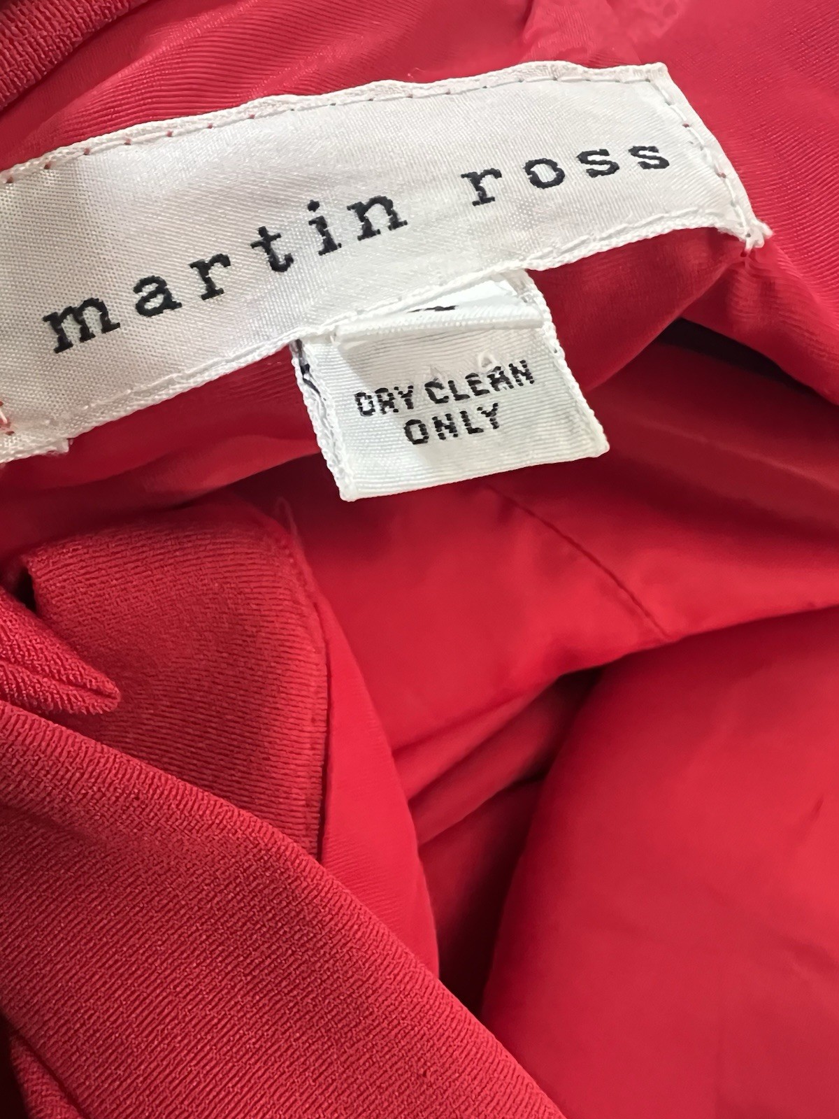 VTG Martin Ross 80s/90s Sz 4 XS/S Red Coquette Shift Dress Ruffle Bows Open Back
