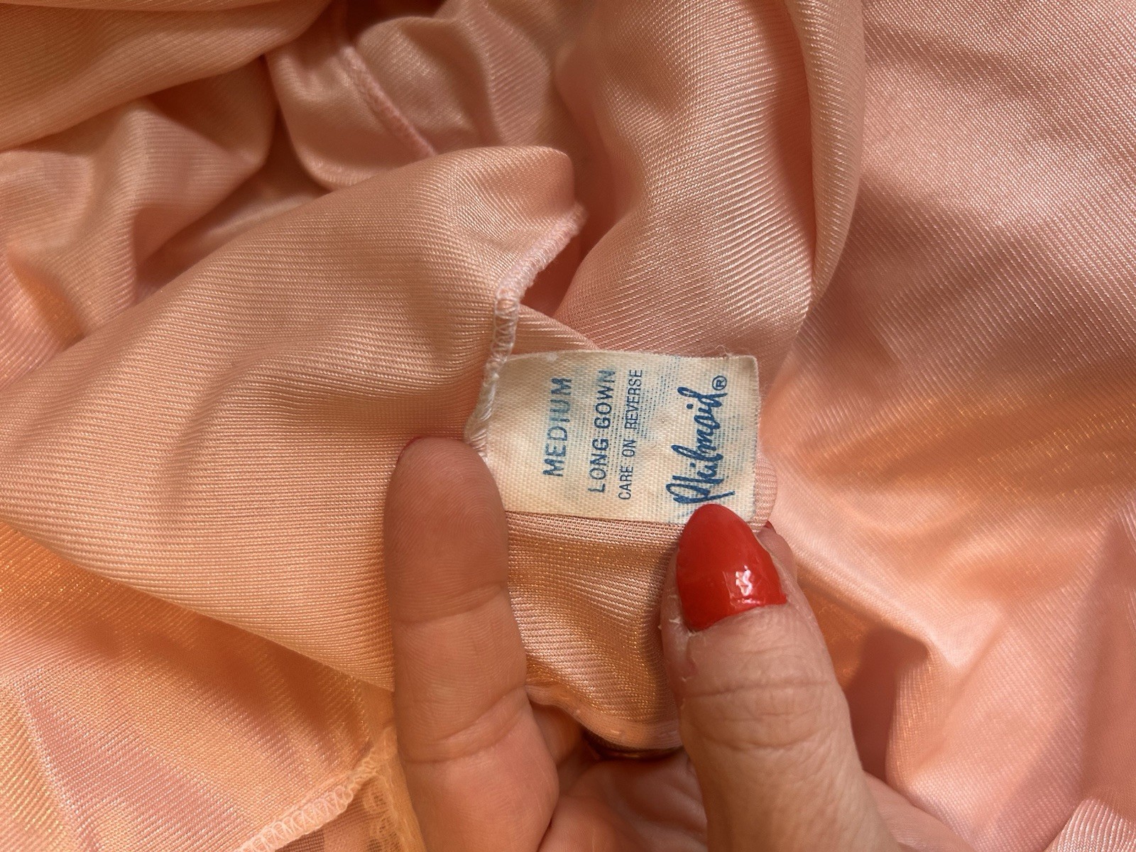 Vintage 1970s Peach Slip Dress Festival Wear