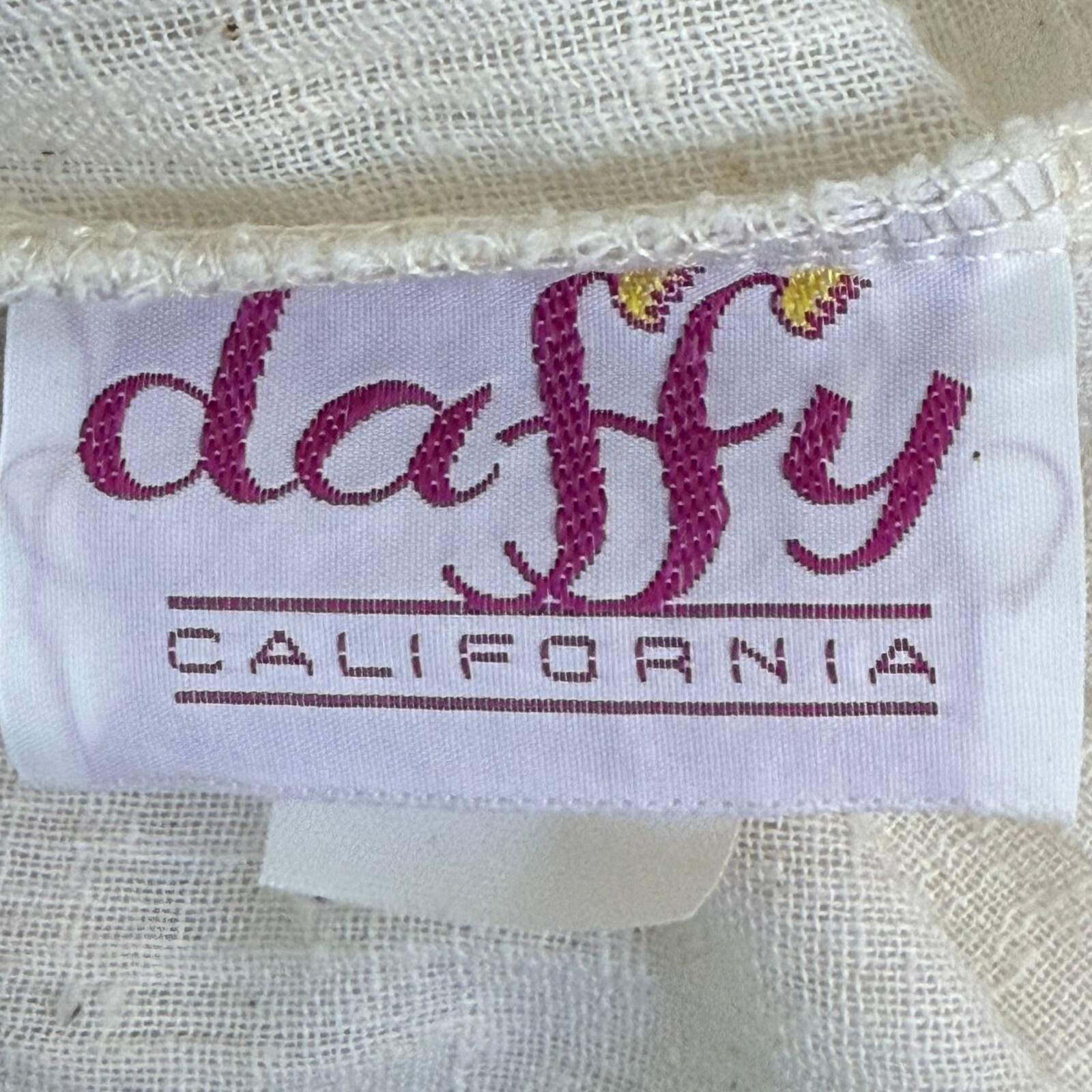 Vtg 1970s Cream Gauze Halter Maxi Dress Daffy California Casual Corner 70s Boho
