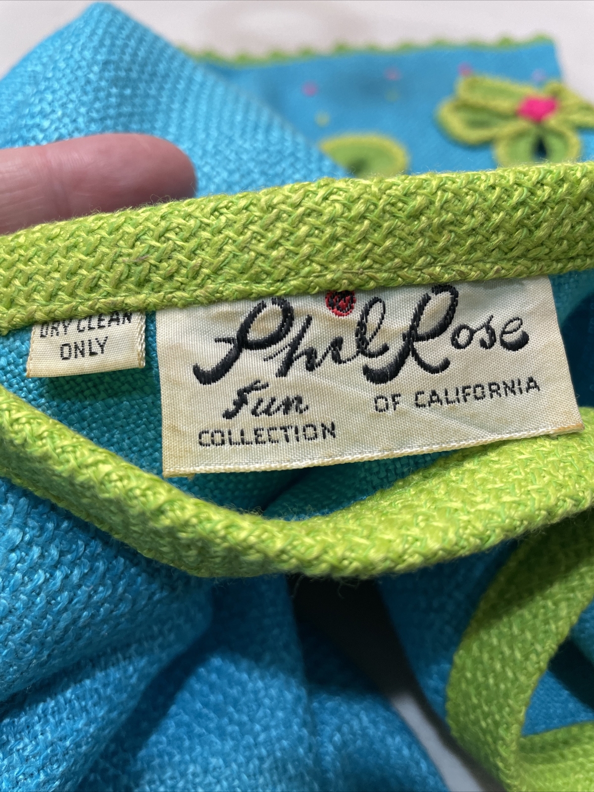 Vintage 60s Bright Knit Weave Fun Collection Mini Dress Phil Rose Of California