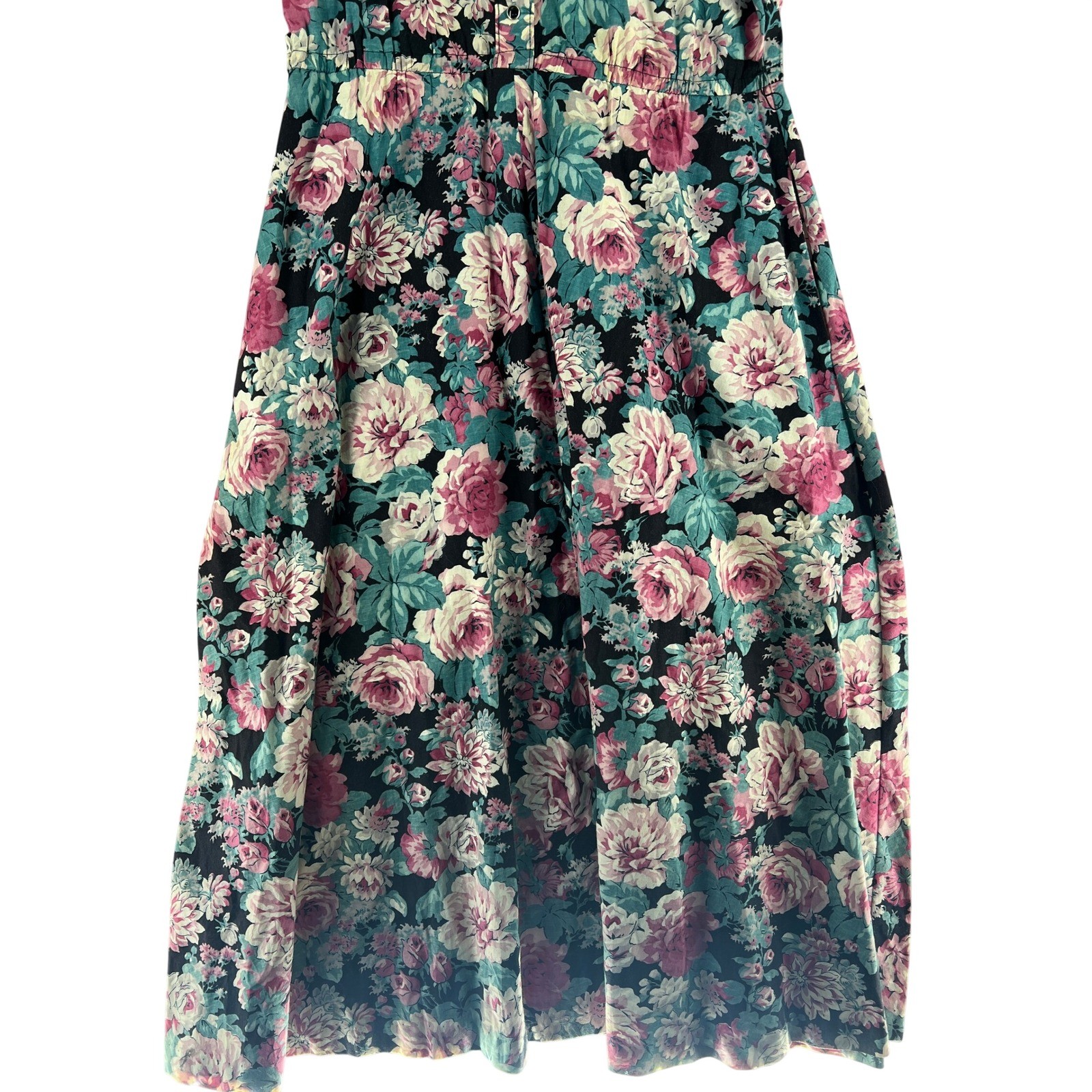 Vintage Panhandle Slim Floral Western Maxi Dress Fringe Pearl Snap Prairiecore