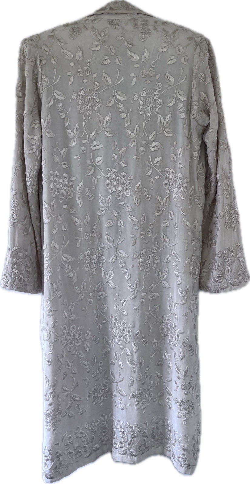 1920s Art Deco Vintage Embroidered Blush Silk Coat Attributed To House Of Lanvin
