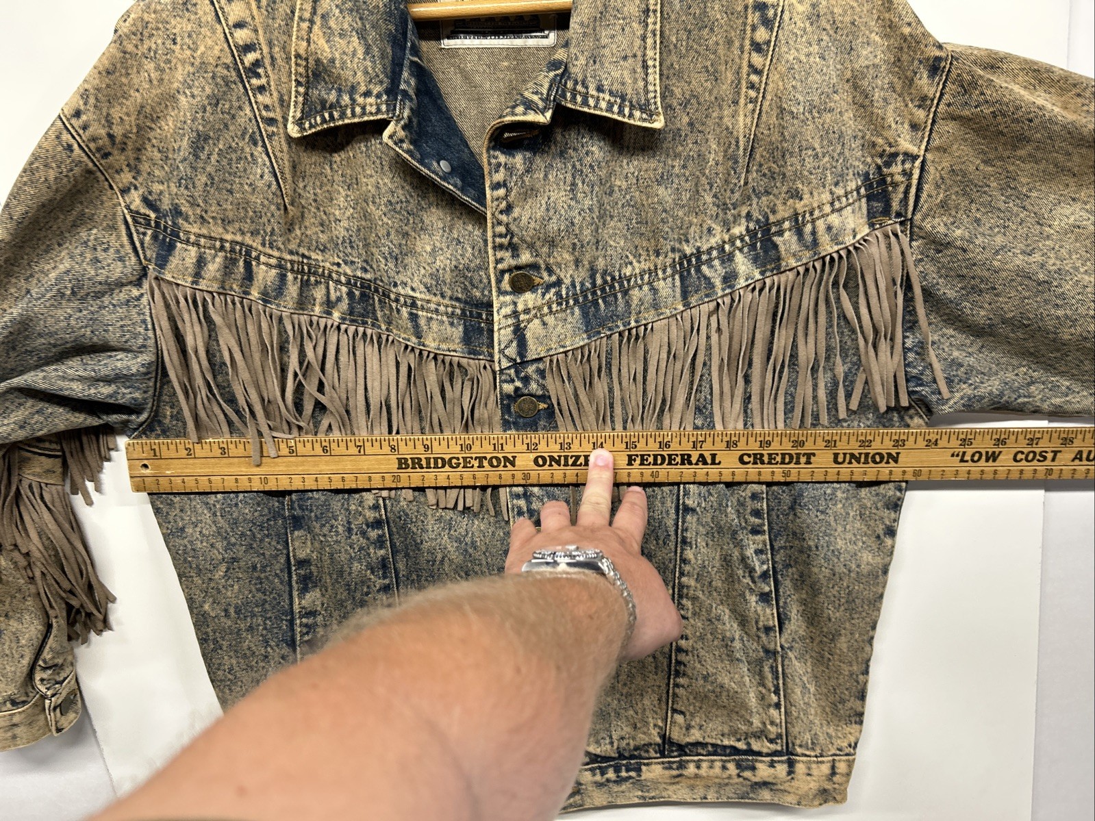Vintage 70’s 80’s JouJou Denim Fringe Jacket Distressed Grunge Made in USA