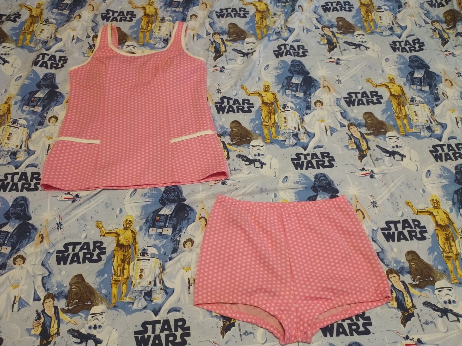 VTG Women’s 2 Piece Swimming Swim Suit 1930’s 40’s 50s Swimsuit Catalina? Dot’s