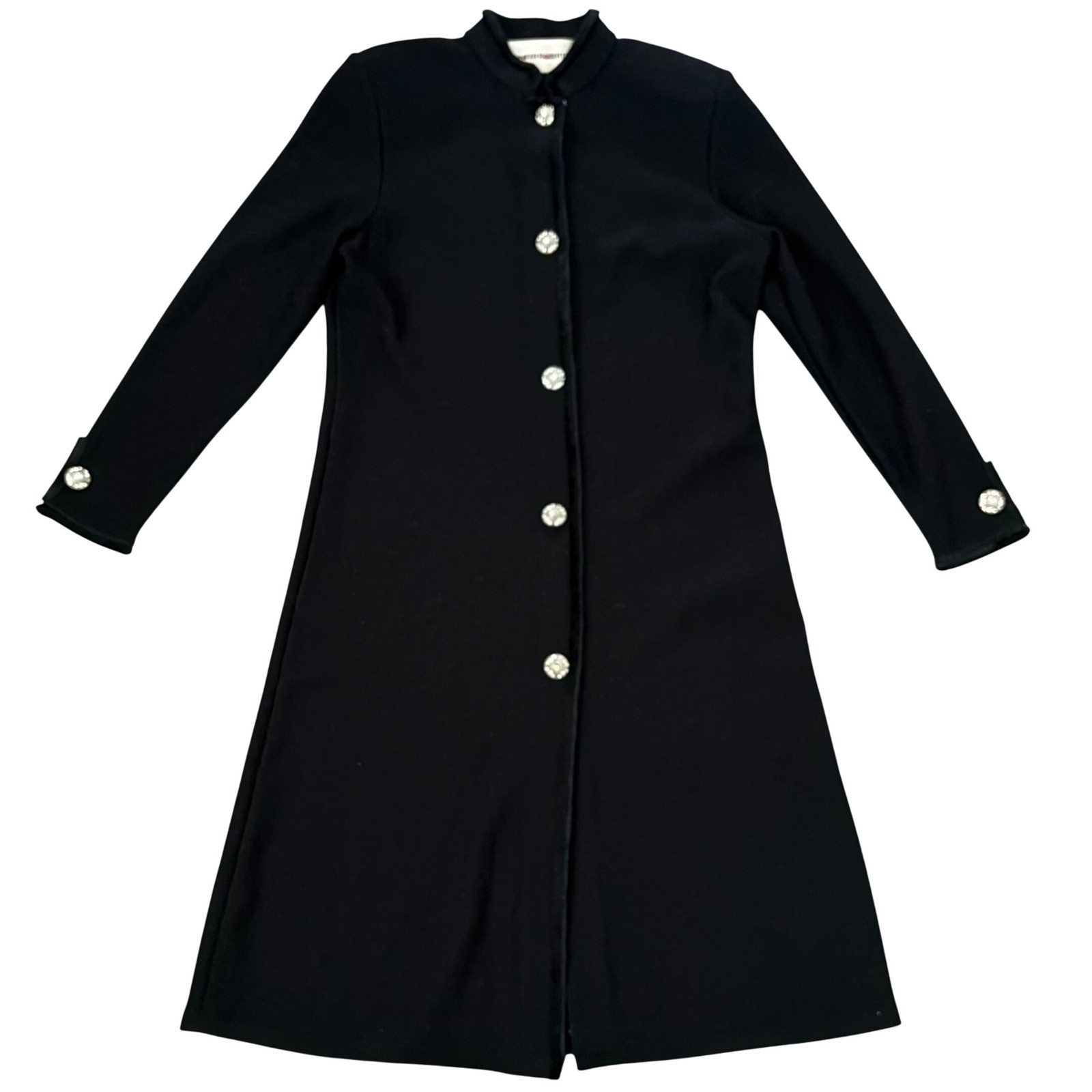 Vintage Jennifer Roberts Black Wool Victorian Gothic Maxi Coat Size 10 Vamp