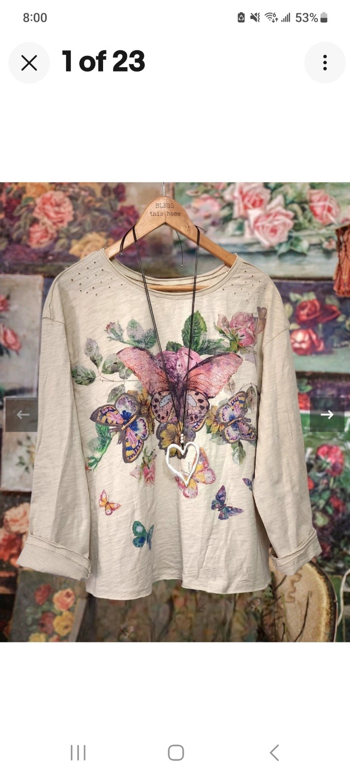 Free People Magnolia Style Cream Cotton hippie boho t-shirt top blouse shirt L