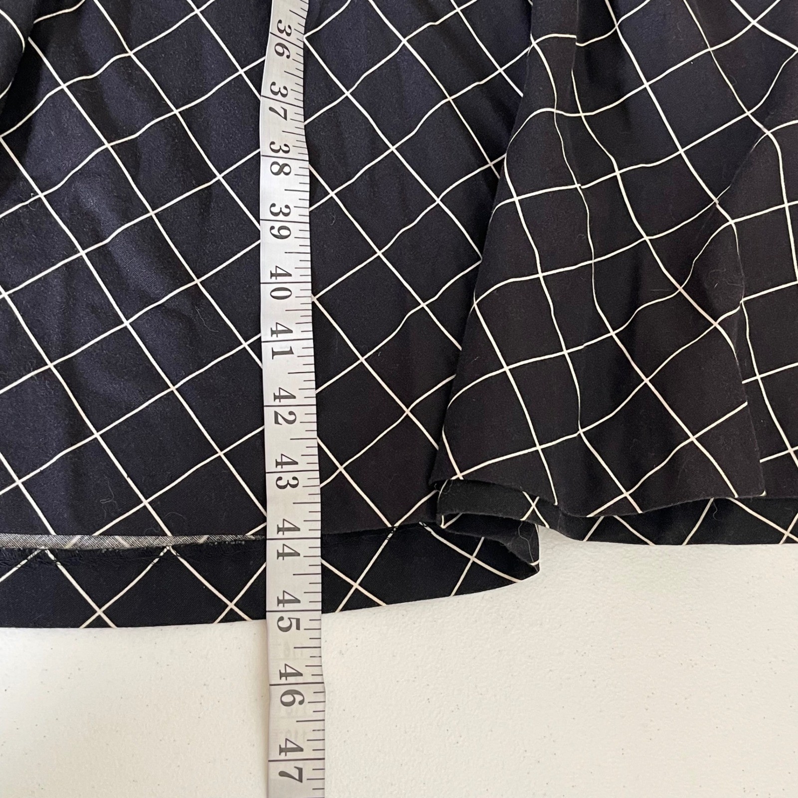 Vintage The Shirtdress Grid Midi Dress Womens 14 Black White Windowpane 70s 80s