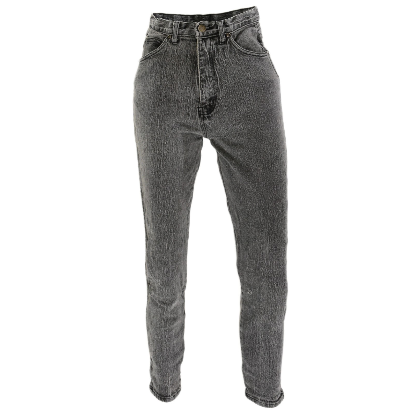 80s Vintage Black Acid Wash Jeans Womens 00 High Waist Skinny Leg Stone Wash XS