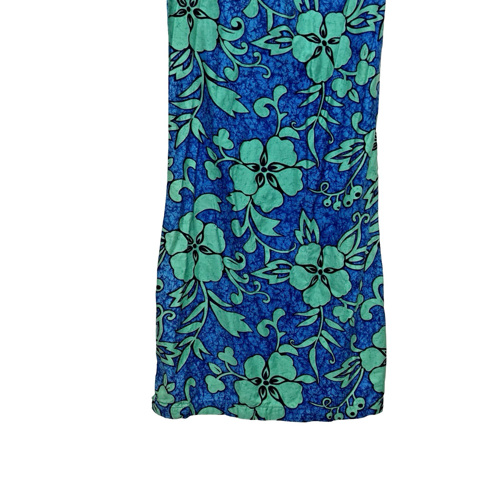 Vintage handmade Hawaiian Shift Dress size Medium blue hibiscus