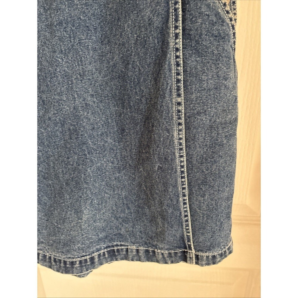 Vintage Looney Tunes Tweety Denim Overall Shorts Embroidered Pockets Blue Medium