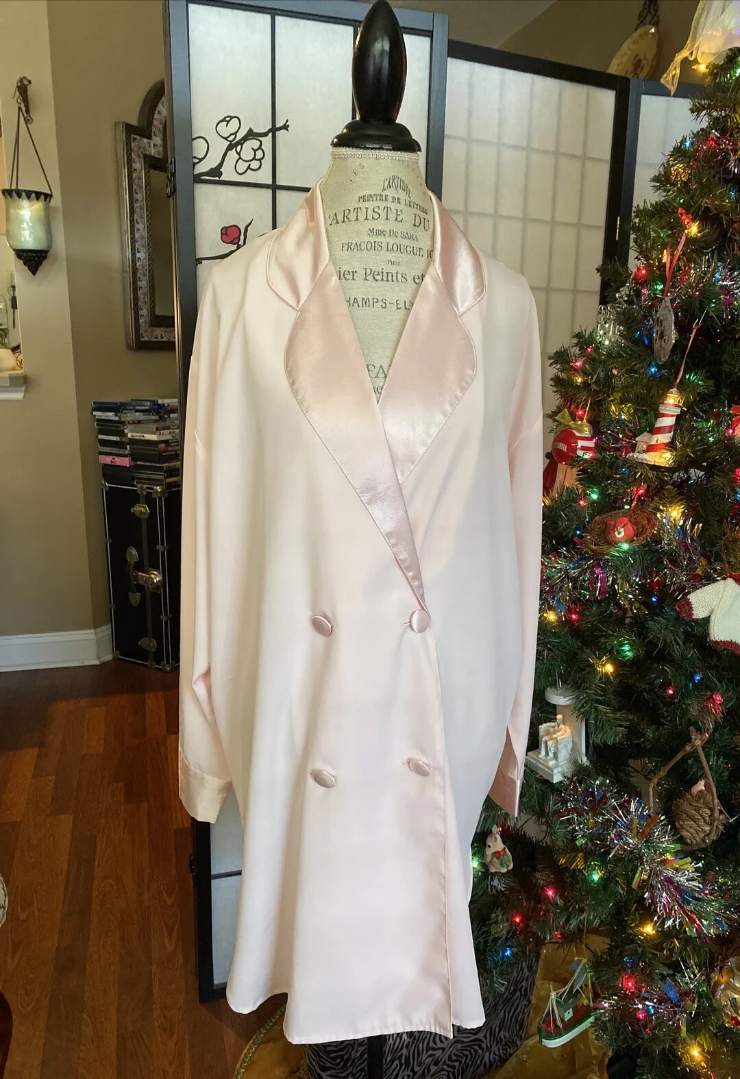 VTG 80’s Victoria’s Secret L Pajama Top Oversized Bed Jacket/Robelet