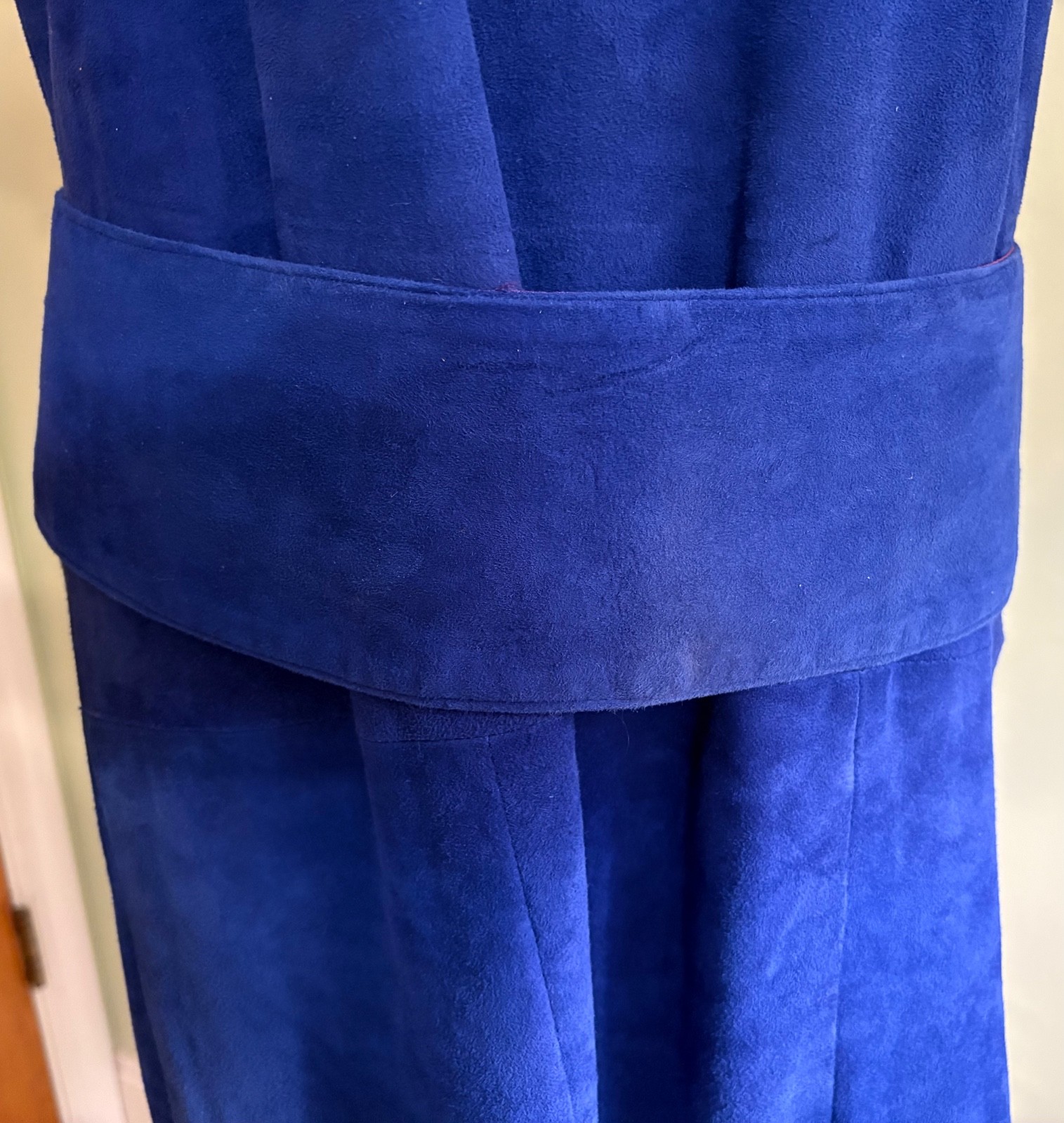 Vakko 1980’s Royal Blue Suede Dress for Bergdorf Goodman size L