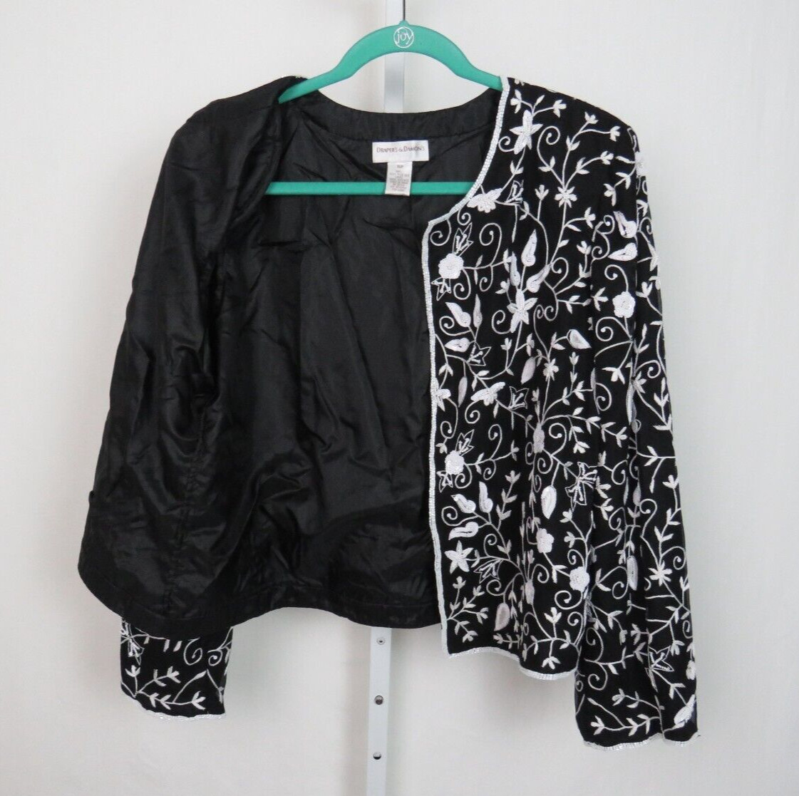 VTG 1980s DRAPER’S & DAMON’S SILK BEADED SEQUIN BLAZER JACKET SIZE 16P