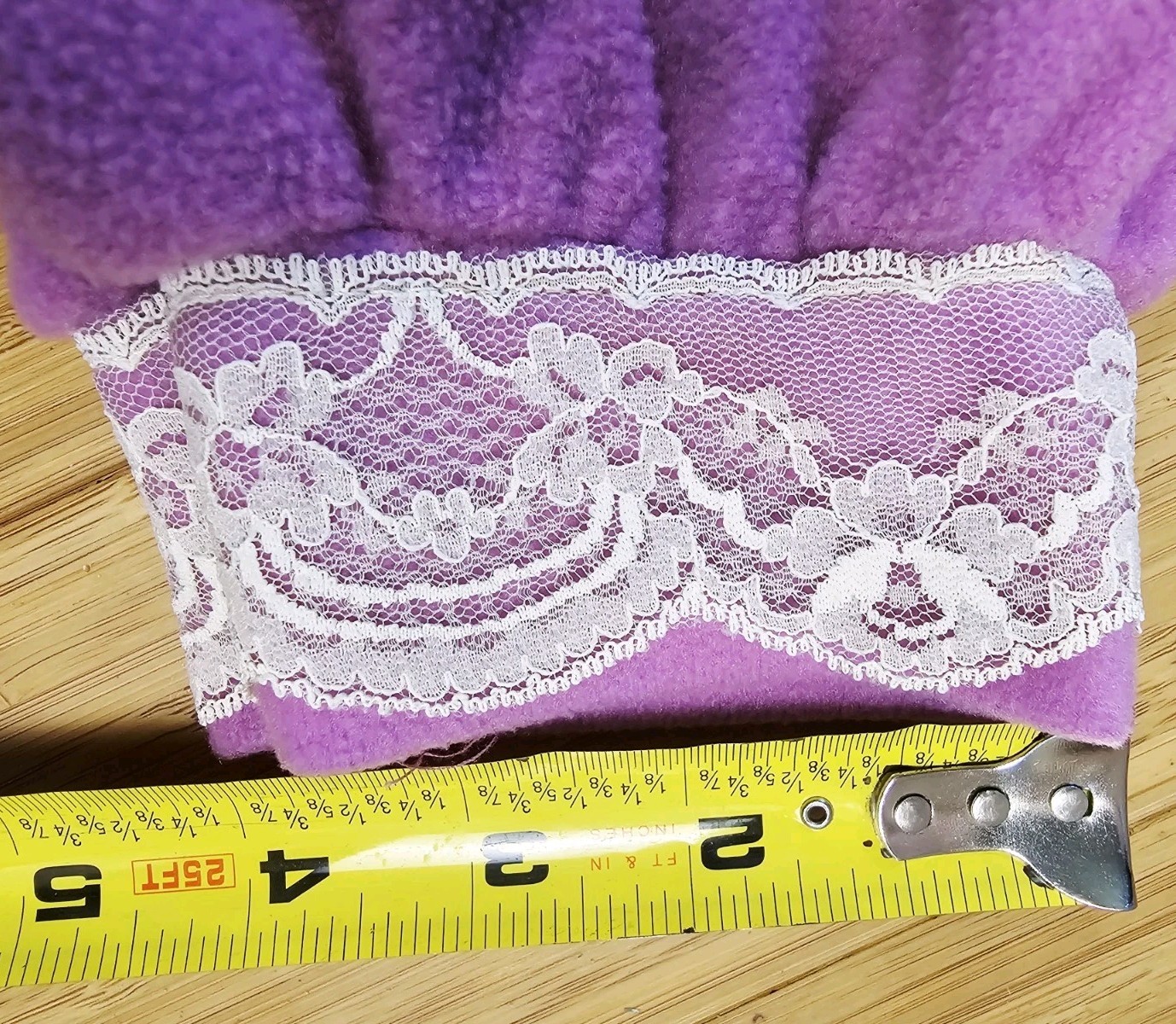 Vtg Sears Famous Bodies Women’s L Robe Housecoat Pink/Lavender Lace Fleece Long