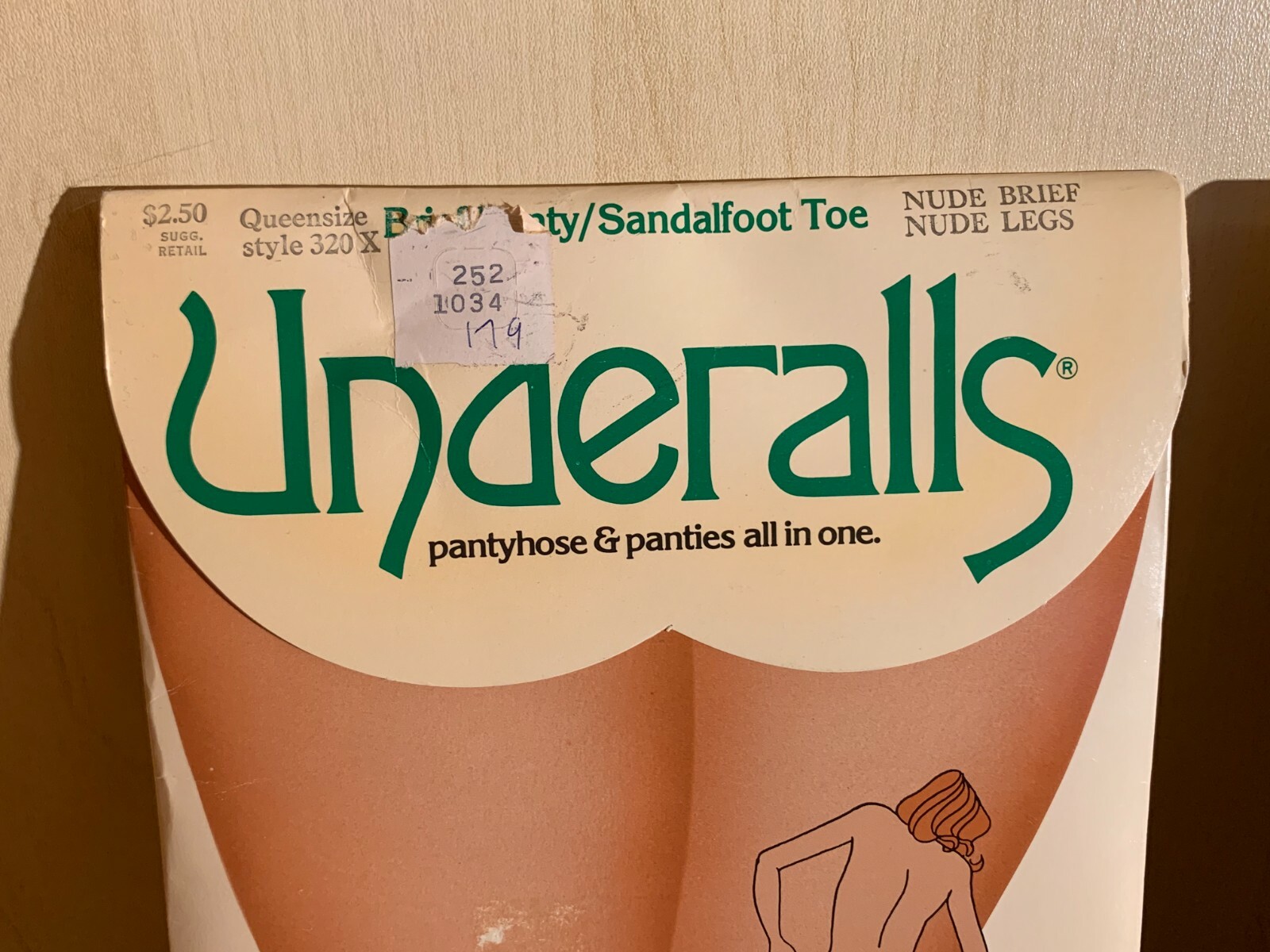 2 Pairs Vintage Underalls Pantyhose & Panties in One Queensize Nude Color Sealed