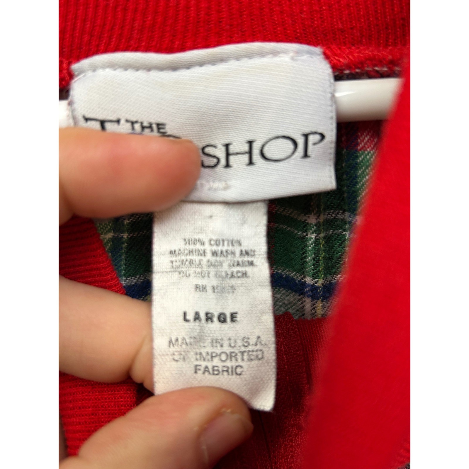 The Tog Shop Nightgown Womens Large Red Green Plaid Cotton Zipper Lounger Vtg