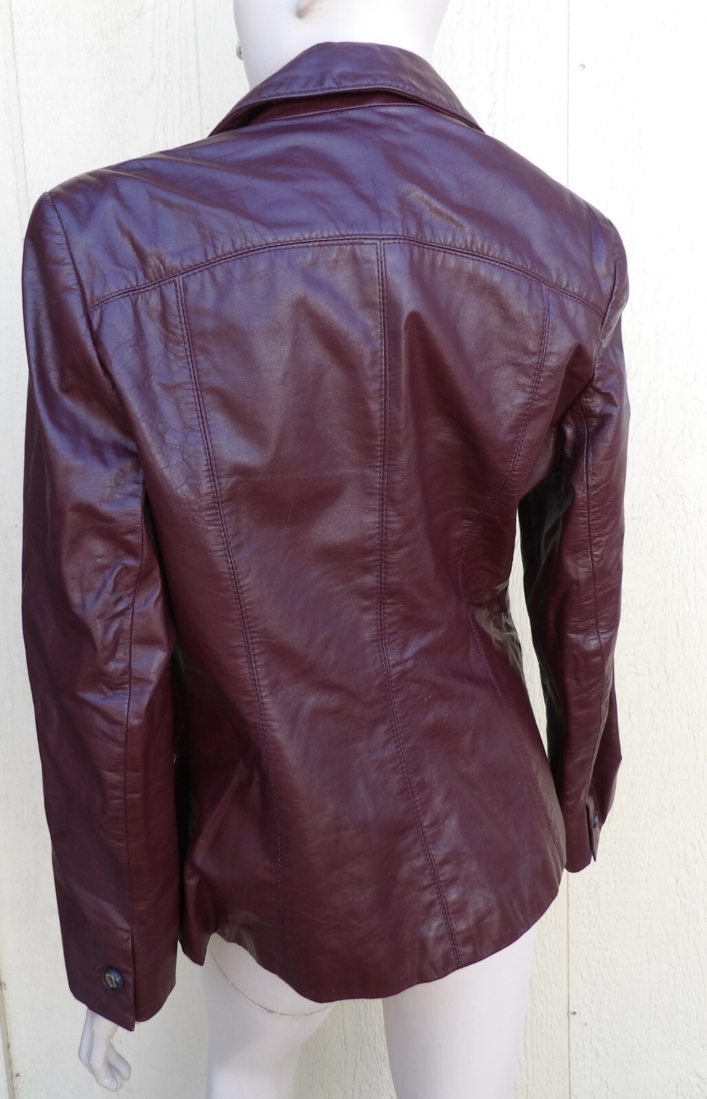 Vintage 1970s Etienne Aigner Burgundy Leather Jacket Size 12