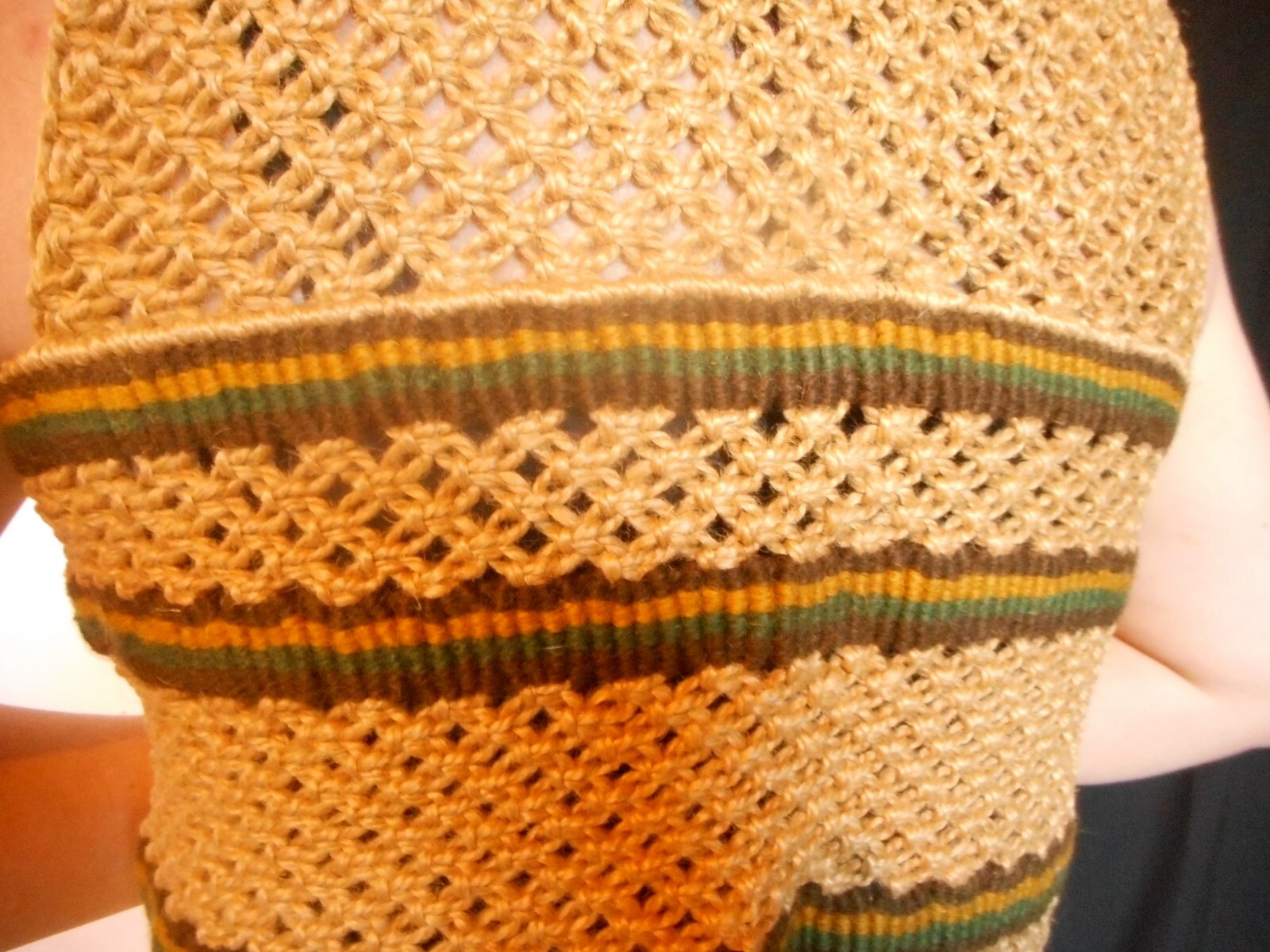 Vintage 1970’s Macrame Vest Hippy Sexy Boho Rock N Roll XS 30″ chst if closed