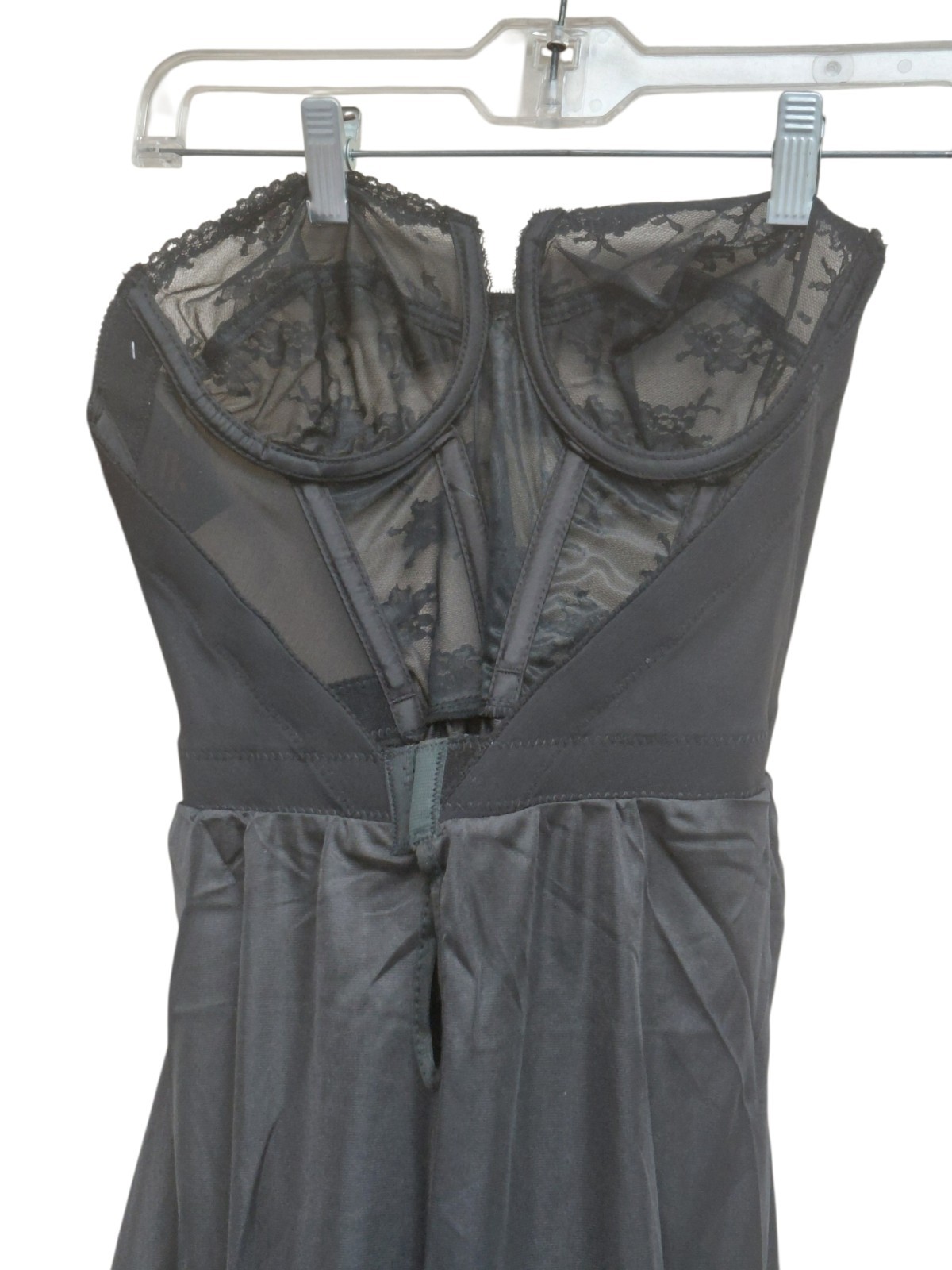 Vintage Backtalk By Smoothie Black Lingerie Dress Size 34B
