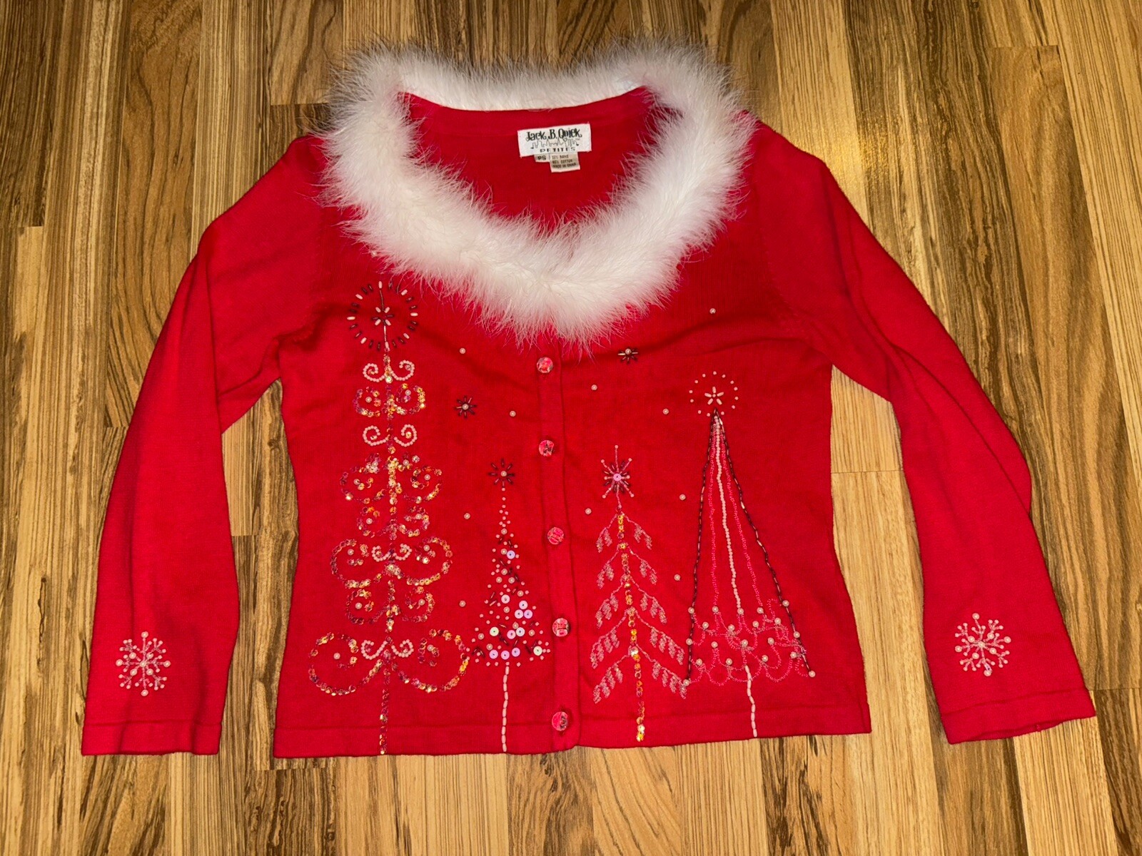 Jack B Quick Christmas Sweater Vintage Sexy Mrs Clause Santa Mohair Petite Small