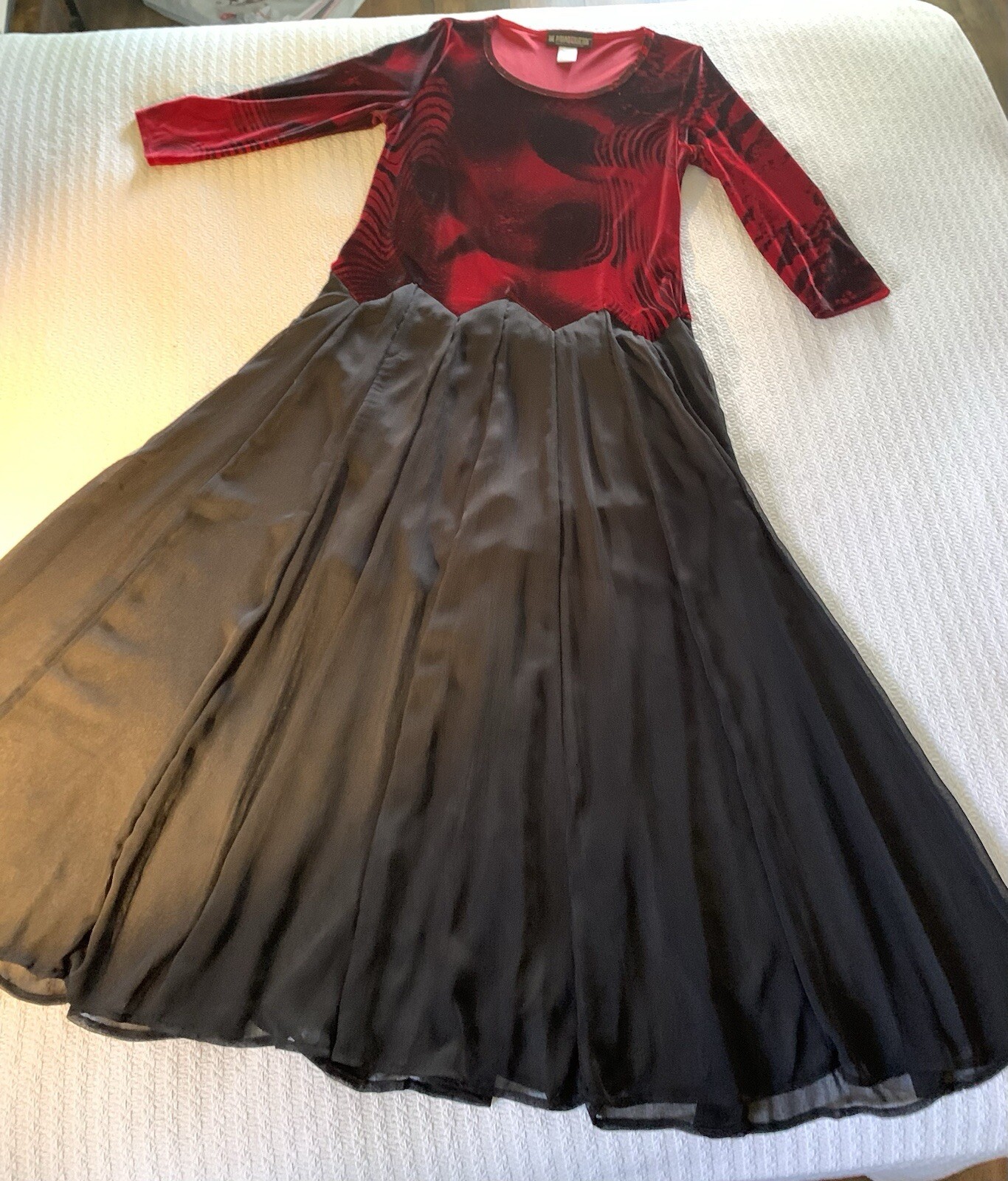 Vintage 90s Pyramid Collection Velvet Maxi Dress Goth Boho Witchy Renaissance M