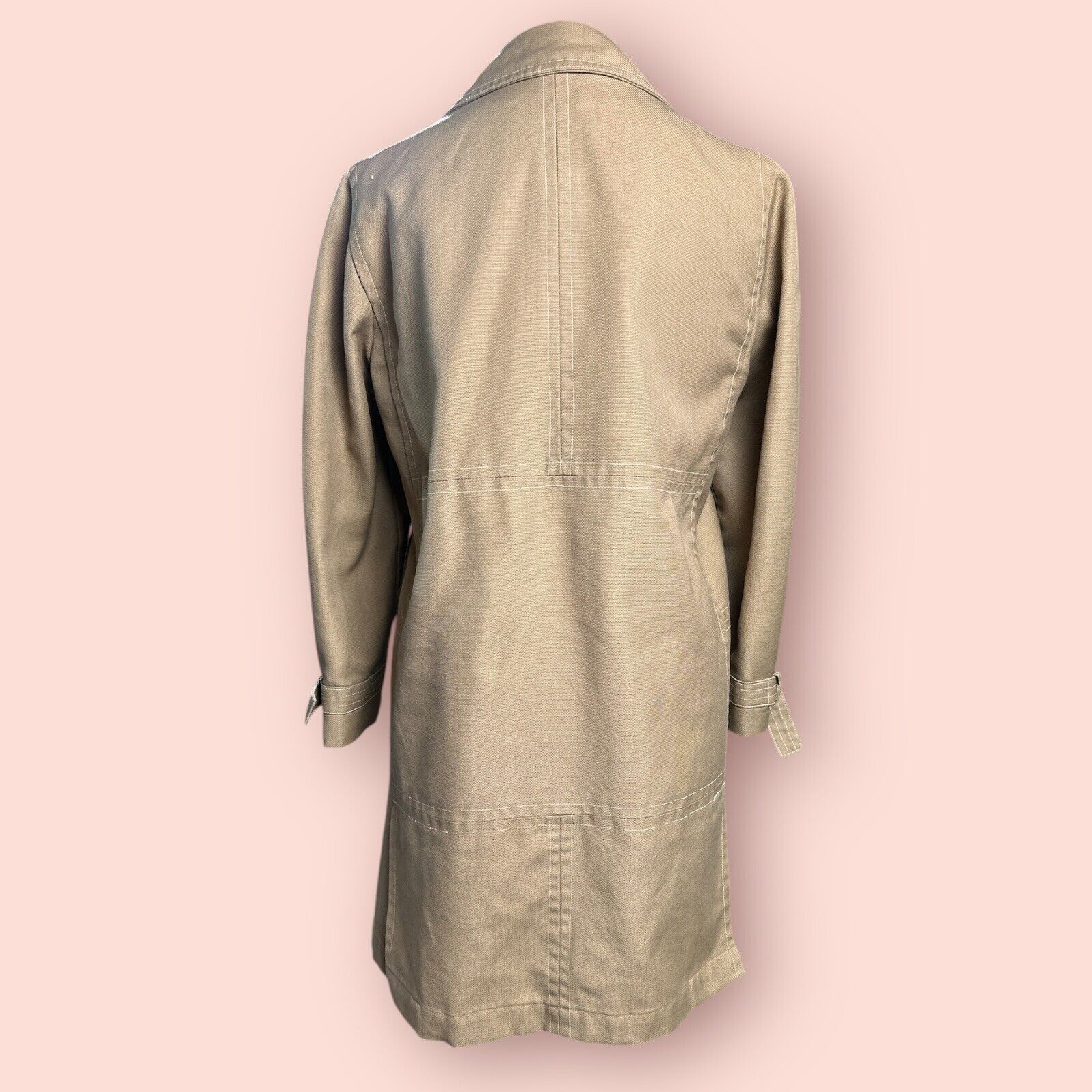 Vintage Jerold Women’s Coat Medium Tan Khaki Gorpcore Lined Jacket Long Coat