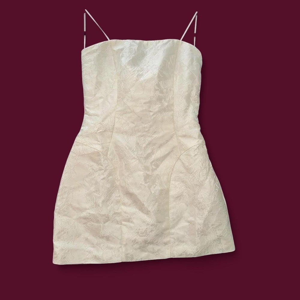 The Vintage Shop White Jacquard Corset Mini Dress Size Small NWT