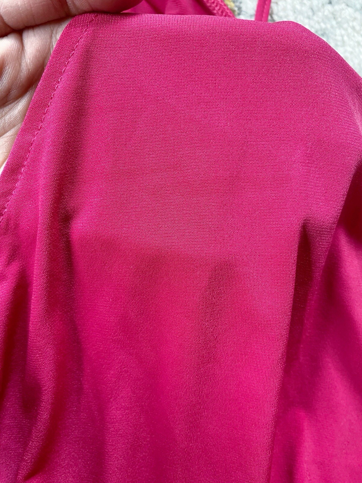 Vintage Y2K Hot Gal Fuchsia Pink Crossover Deep V Top Size Large