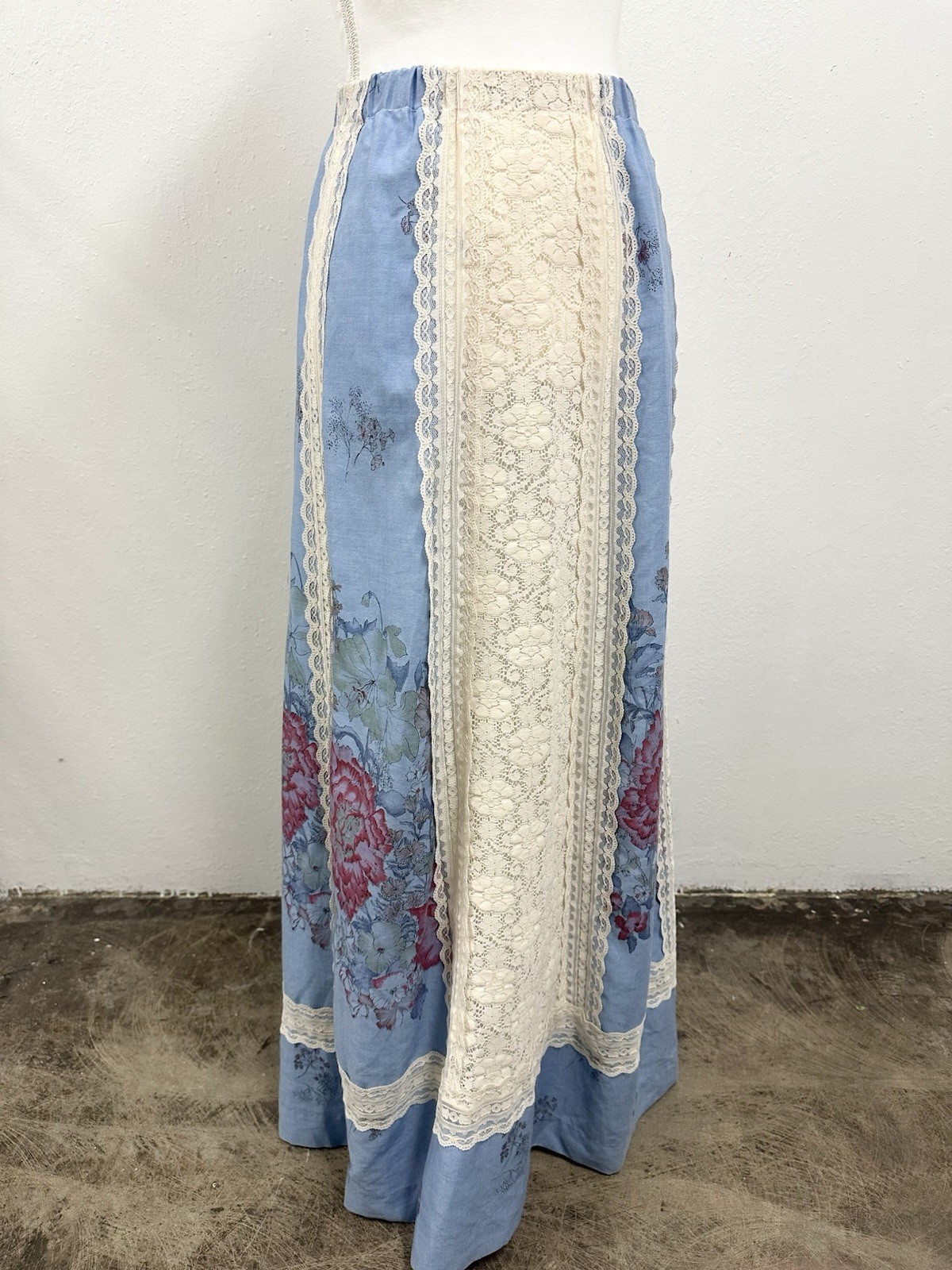 Vintage 70s Tumbleweeds Phoenix Arizona Cottagecore Floral Maxi Praire Skirt