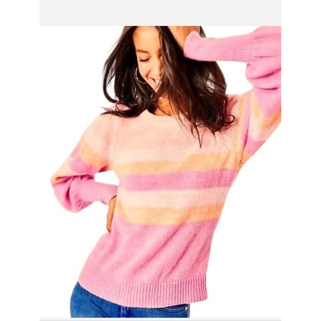 lilly pulitzer ♡ wool striped ritza sweater large preppy feminine resort pastel