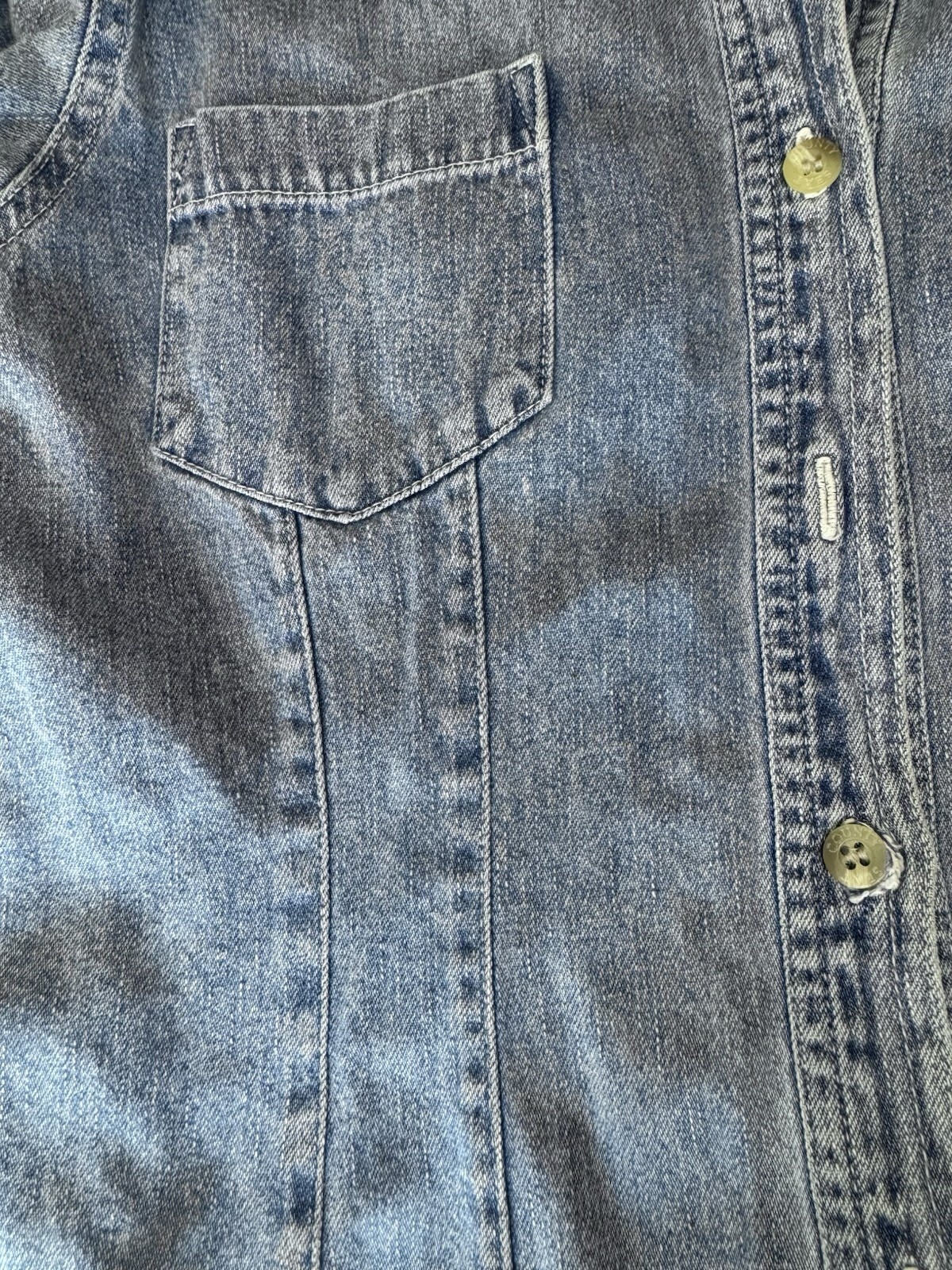 90s Vintage Jean’s Wear Country Seat Denim Button Up Shirt Womens XL 100% Cotton
