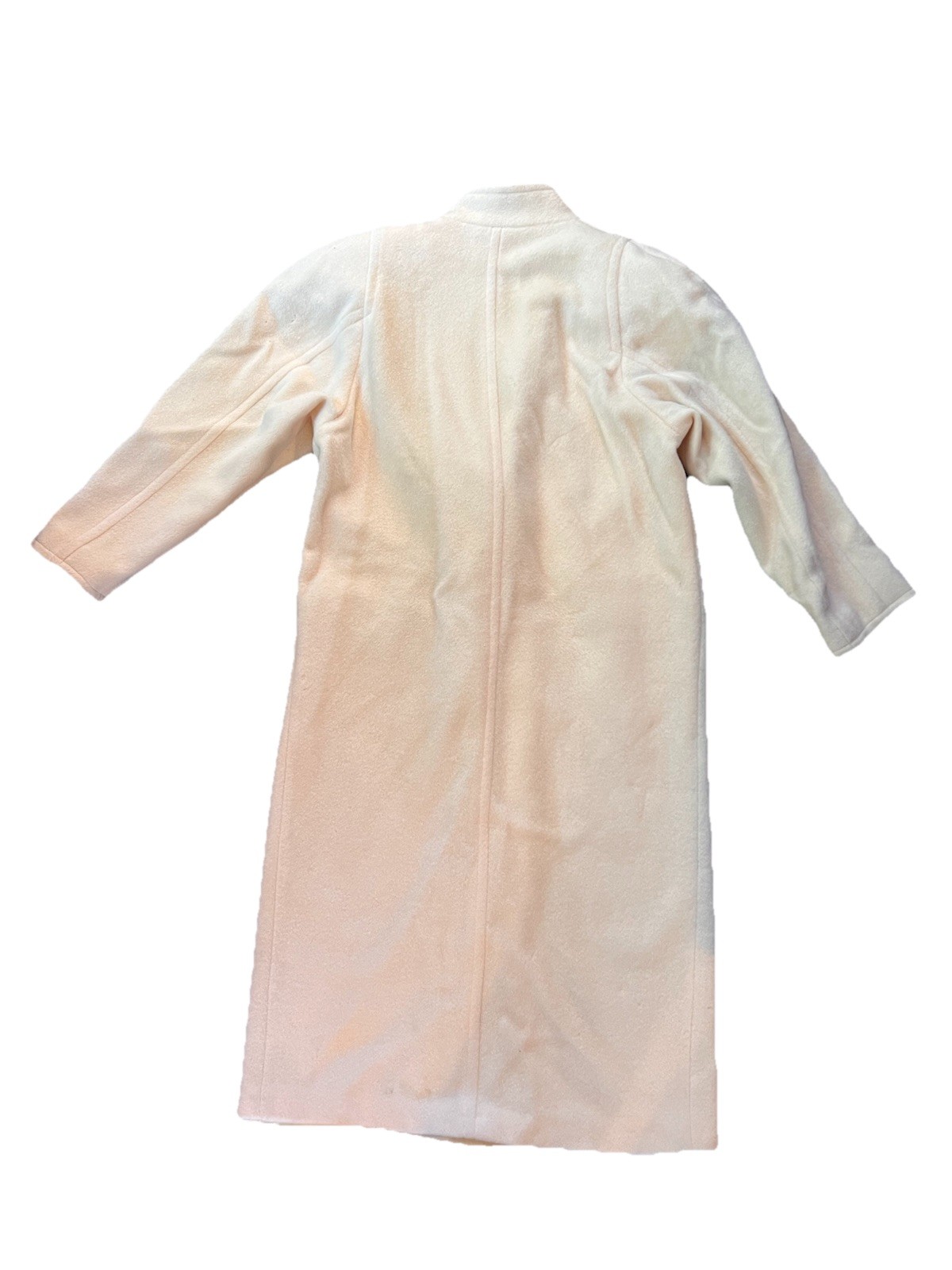 Vintage Ivory ILGWU 100% Wool Coat USA Warm 44” Long Women’s Medium Large Office