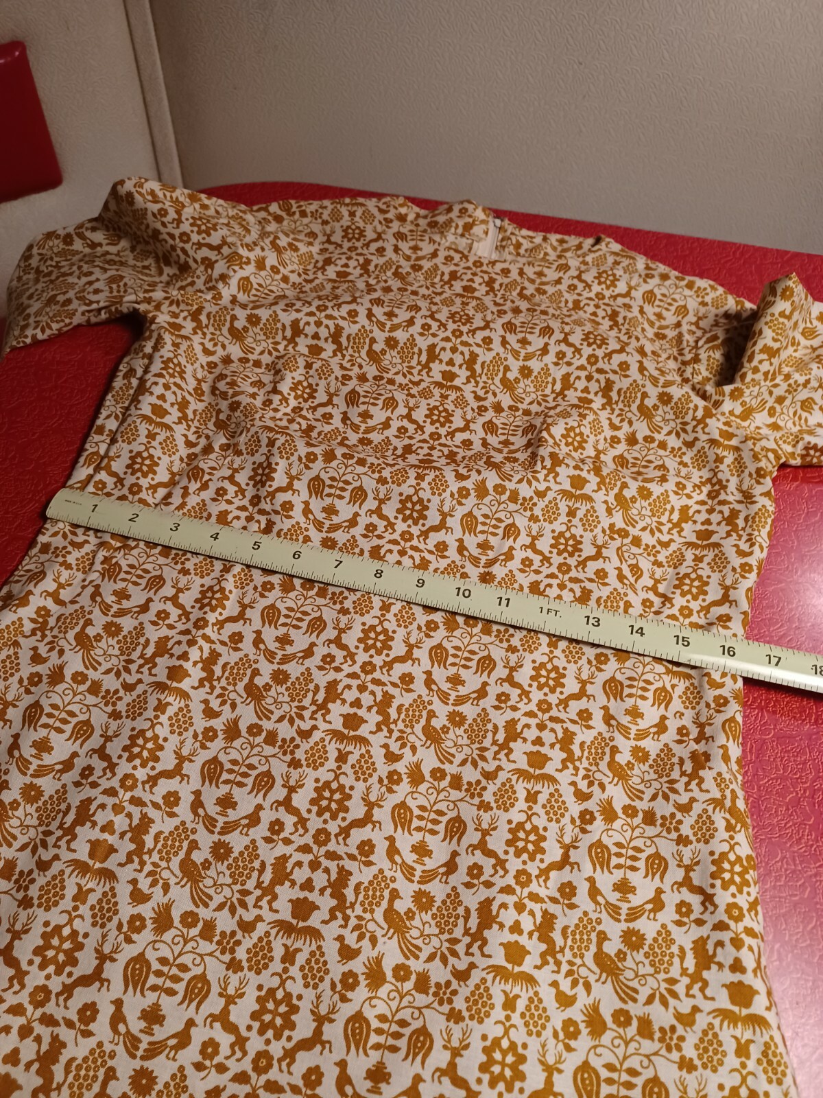 True Vintage Mid-century 1960s 1970s Mod Print Dress Handmade MCM Go-Go Shift M