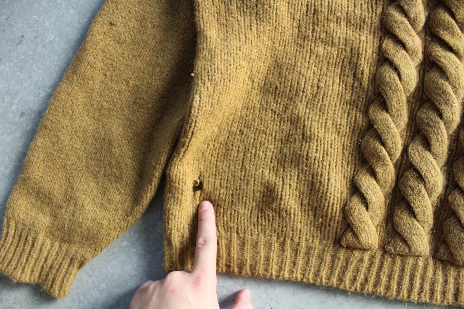 Vintgage 1950s Mcgregor Pub Shetlandwool mustard yellow knit sweater mens sz L