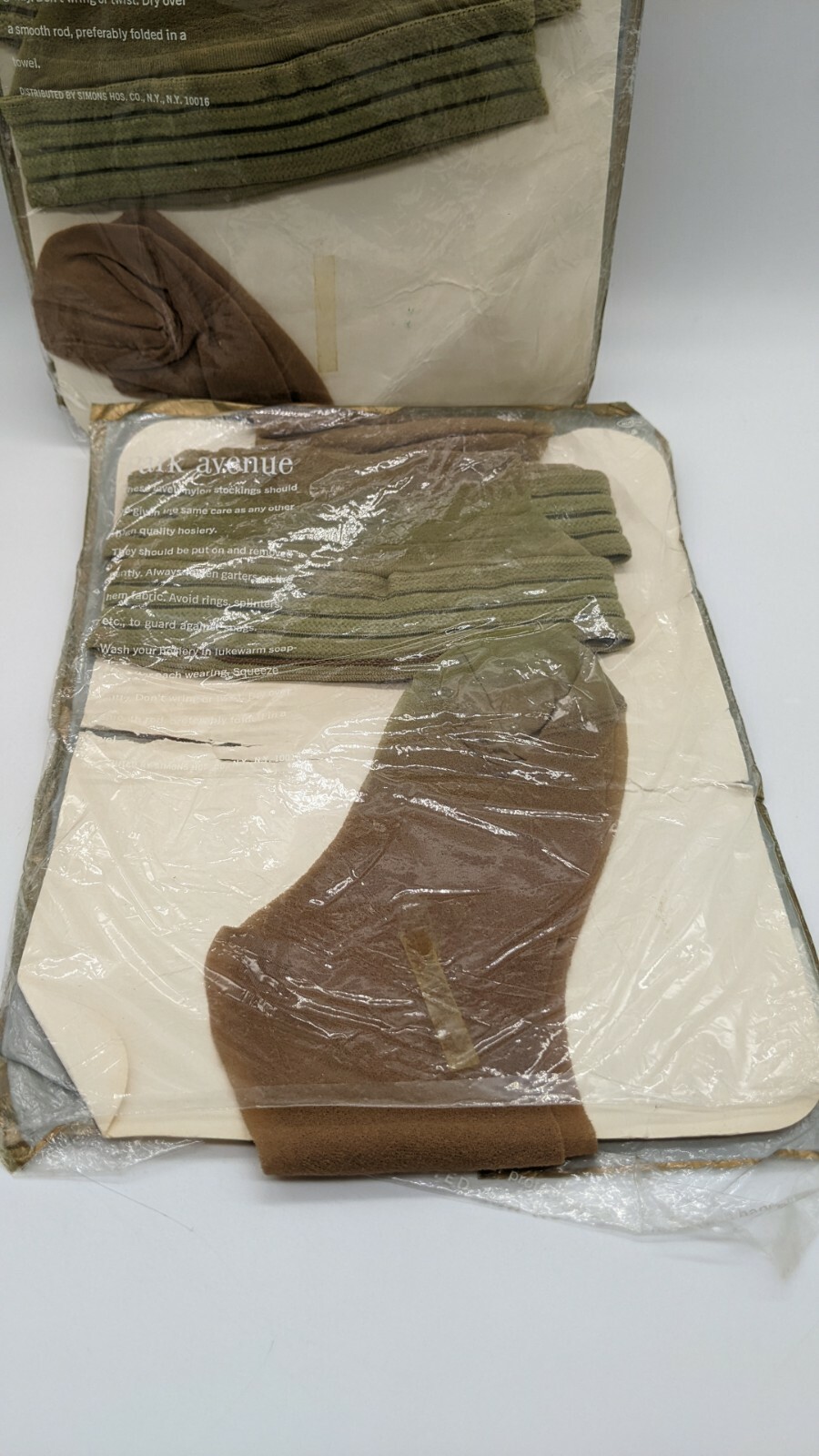 Vintage Park Avenue Pantyhose Thigh High Medium Size A 8.5-9.5 Beige Irregular