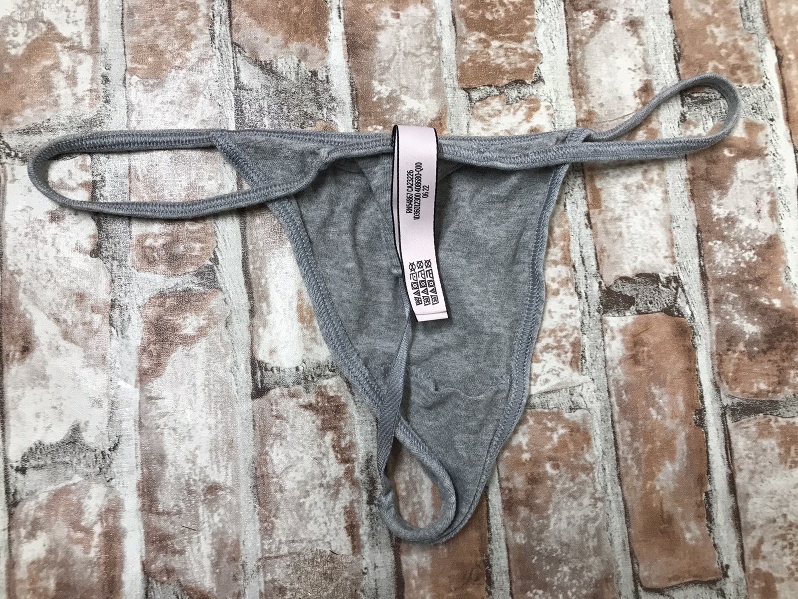 Vintage Victoria’s Secret Thong v-String Soft Cotton Panties Underwear Sm Gray