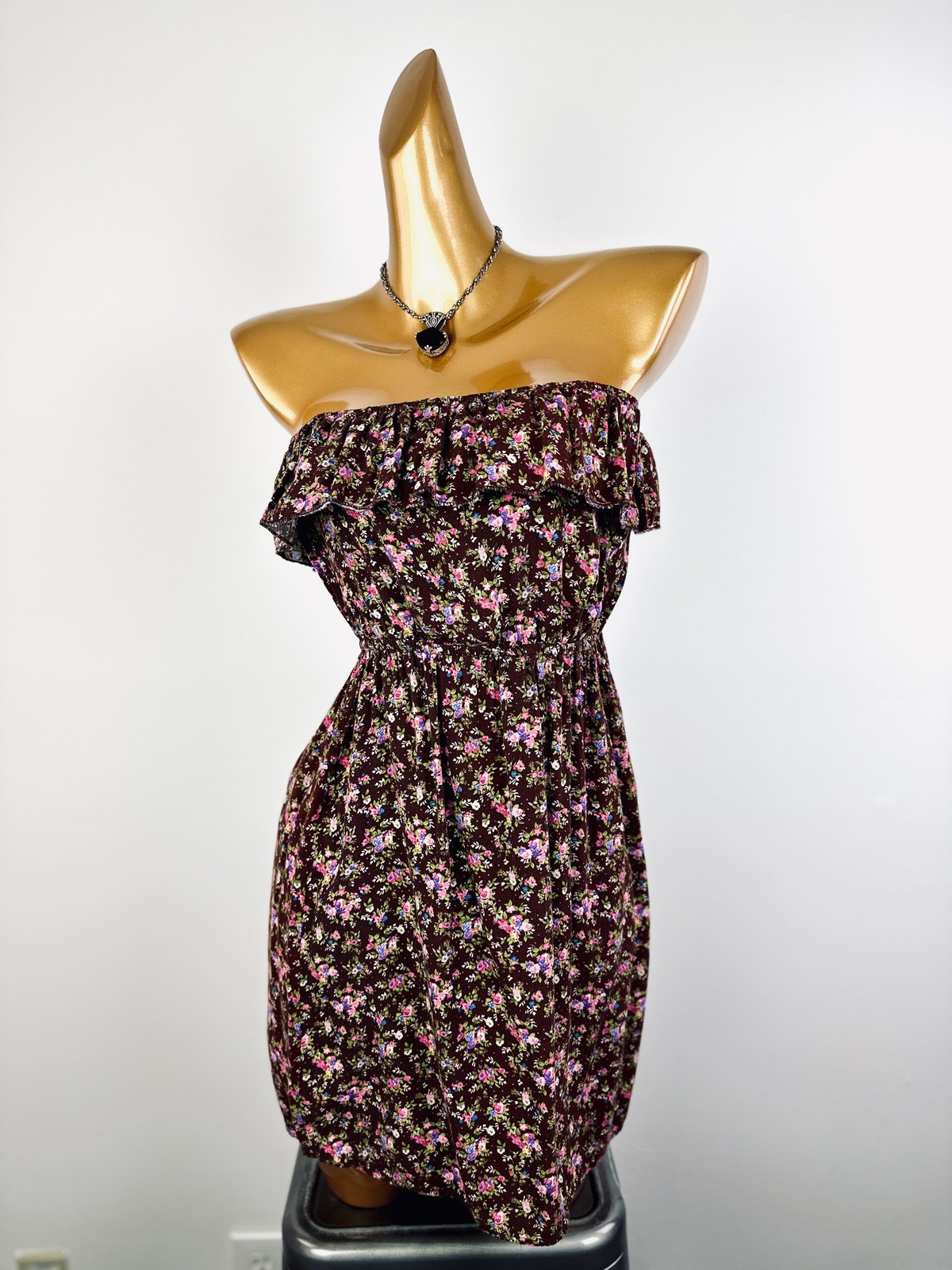 Vintage VTG 90s grunge strapless floral sundress/ tube top