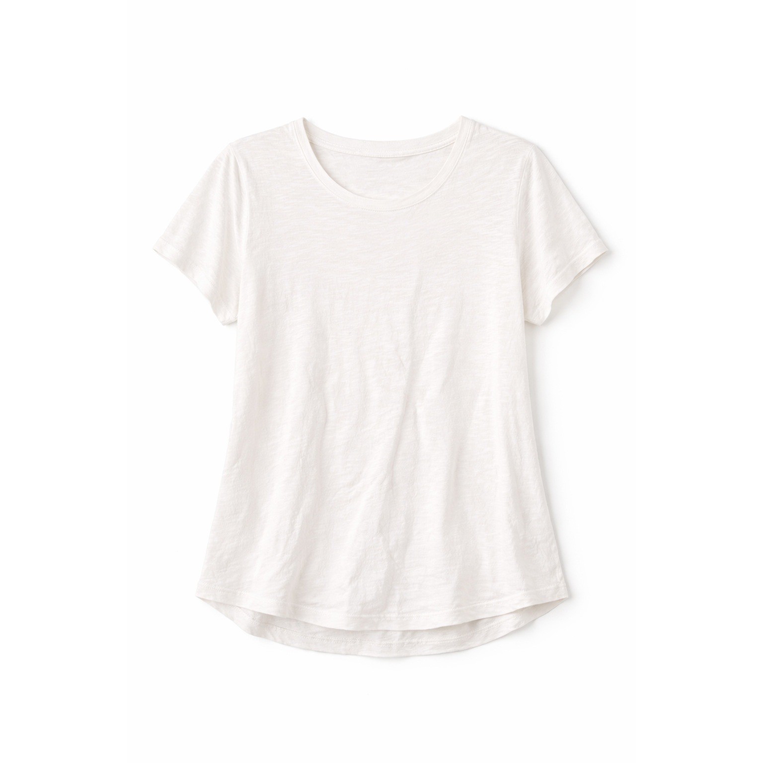 Crown & Ivy Top 1X White Classic Fit Vintage Wash Casual Short Sleeve Tee
