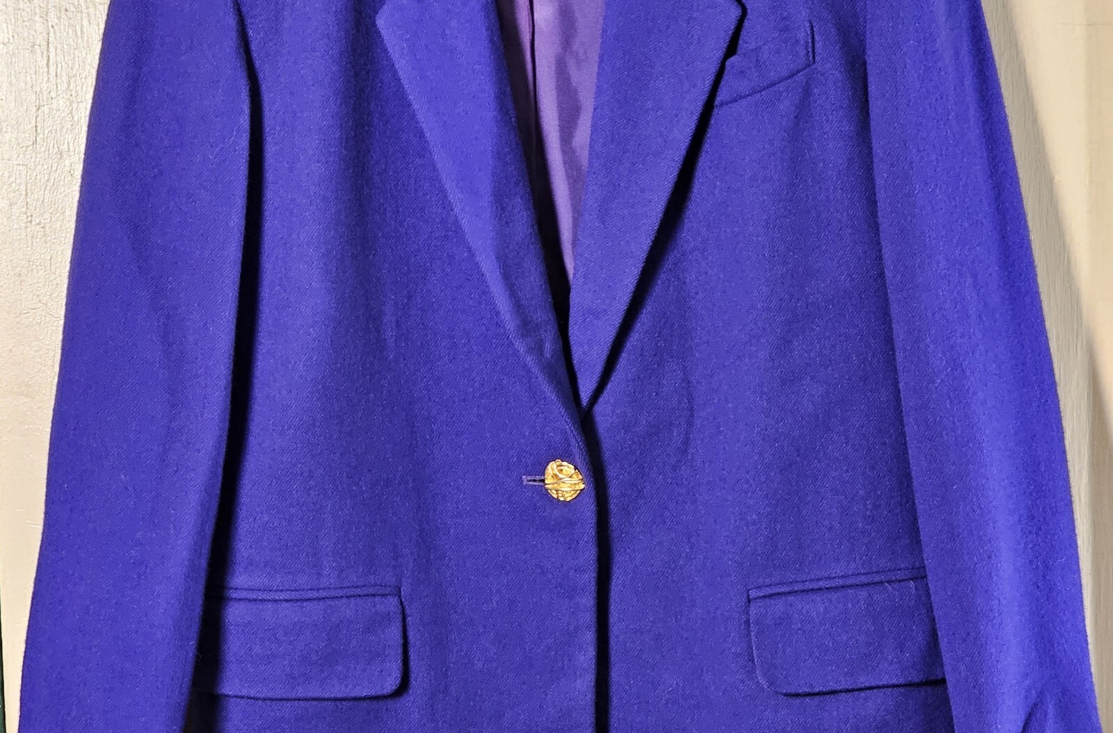 VTG Lynn Greene Blazer Richard Neal Women’s Size 6 Inidgo Purple Wool Lined